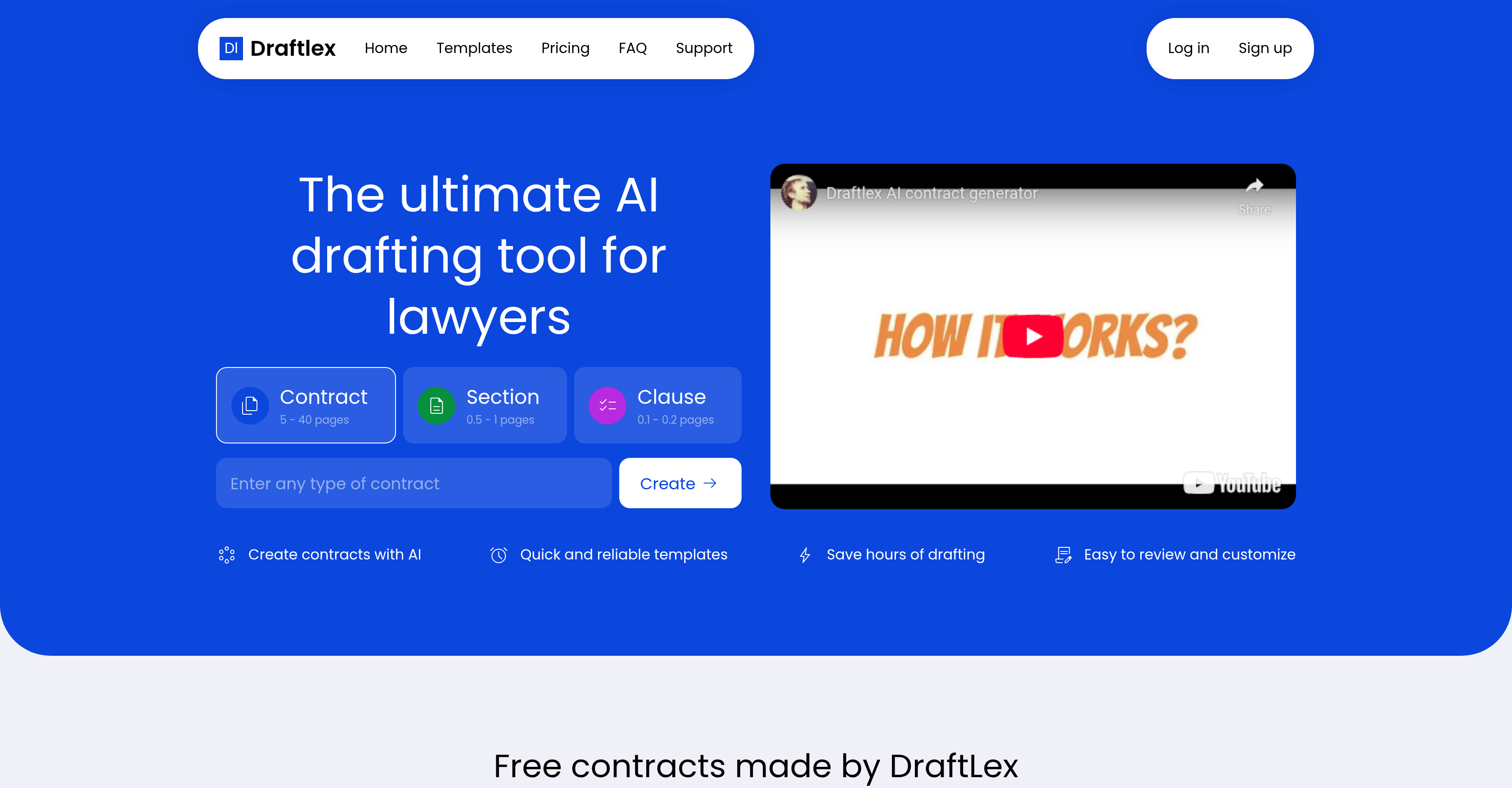 Draftlex AI - Screenshot showing the interface and features of this AI tool