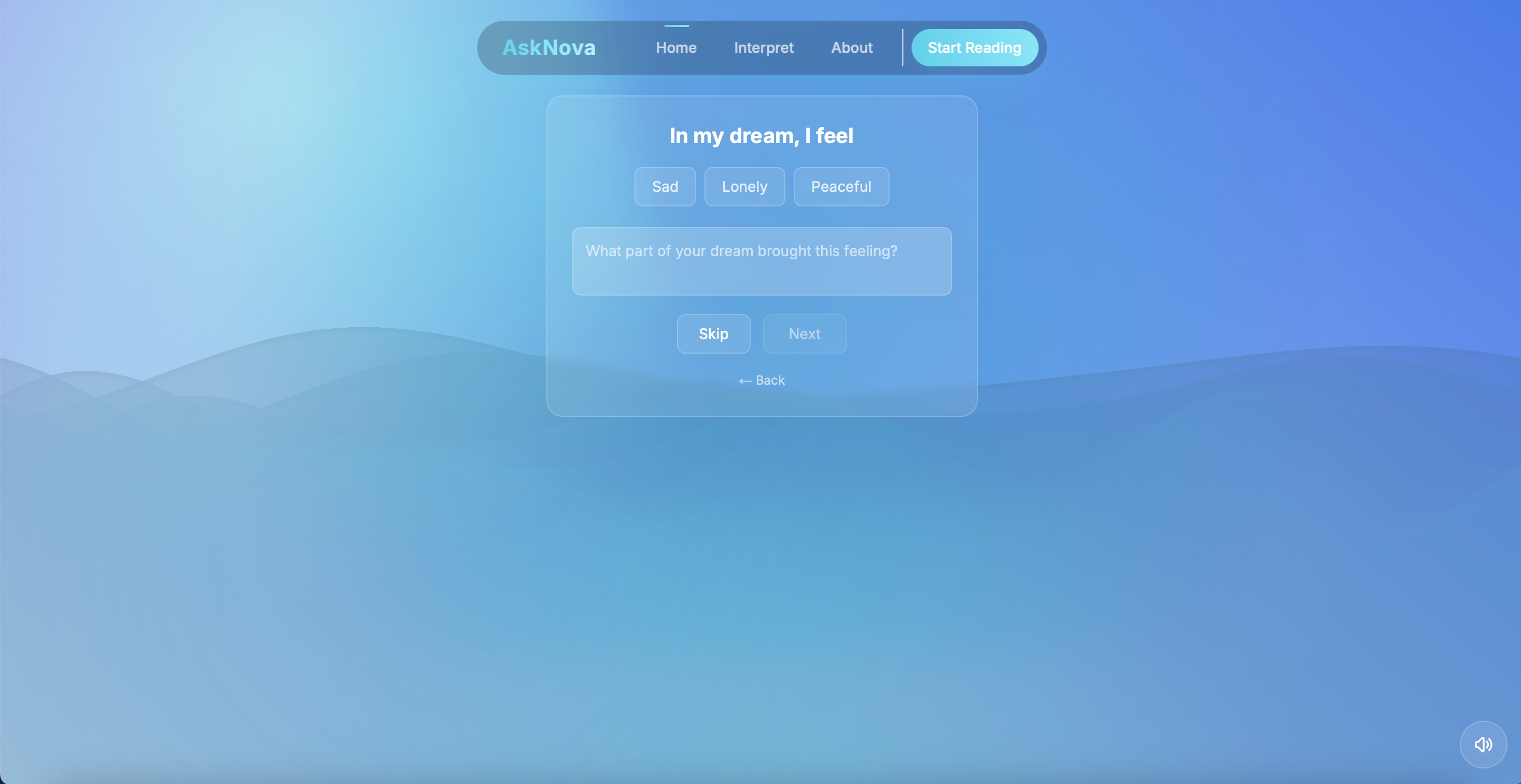 AskNova Dream Interpretation - Screenshot showing the interface and features of this AI tool