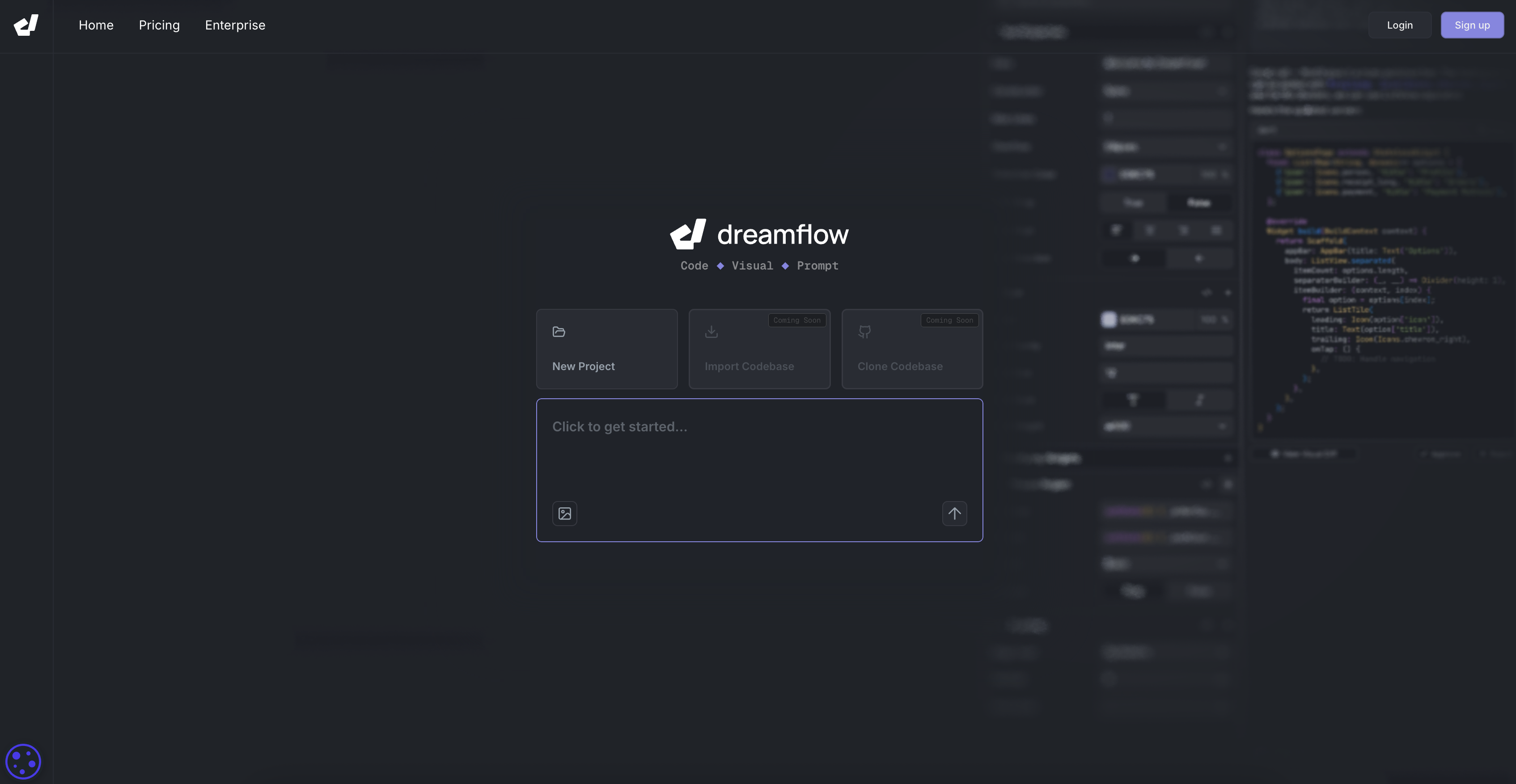 Dreamflow - Screenshot showing the interface and features of this AI tool
