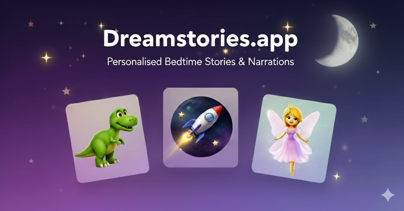 DreamStories - Screenshot showing the interface and features of this AI tool