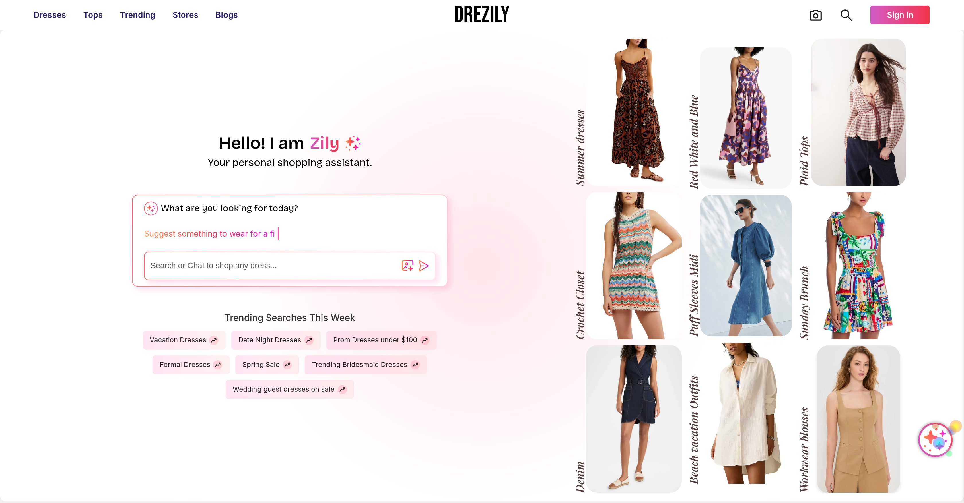 Drezily - Screenshot showing the interface and features of this AI tool