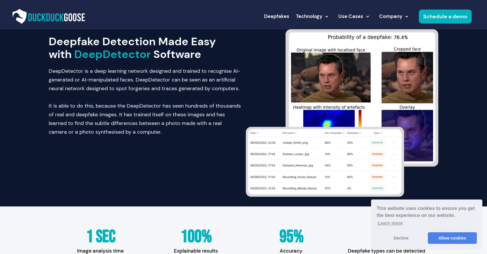 Duckduckgoose - Screenshot showing the interface and features of this AI tool