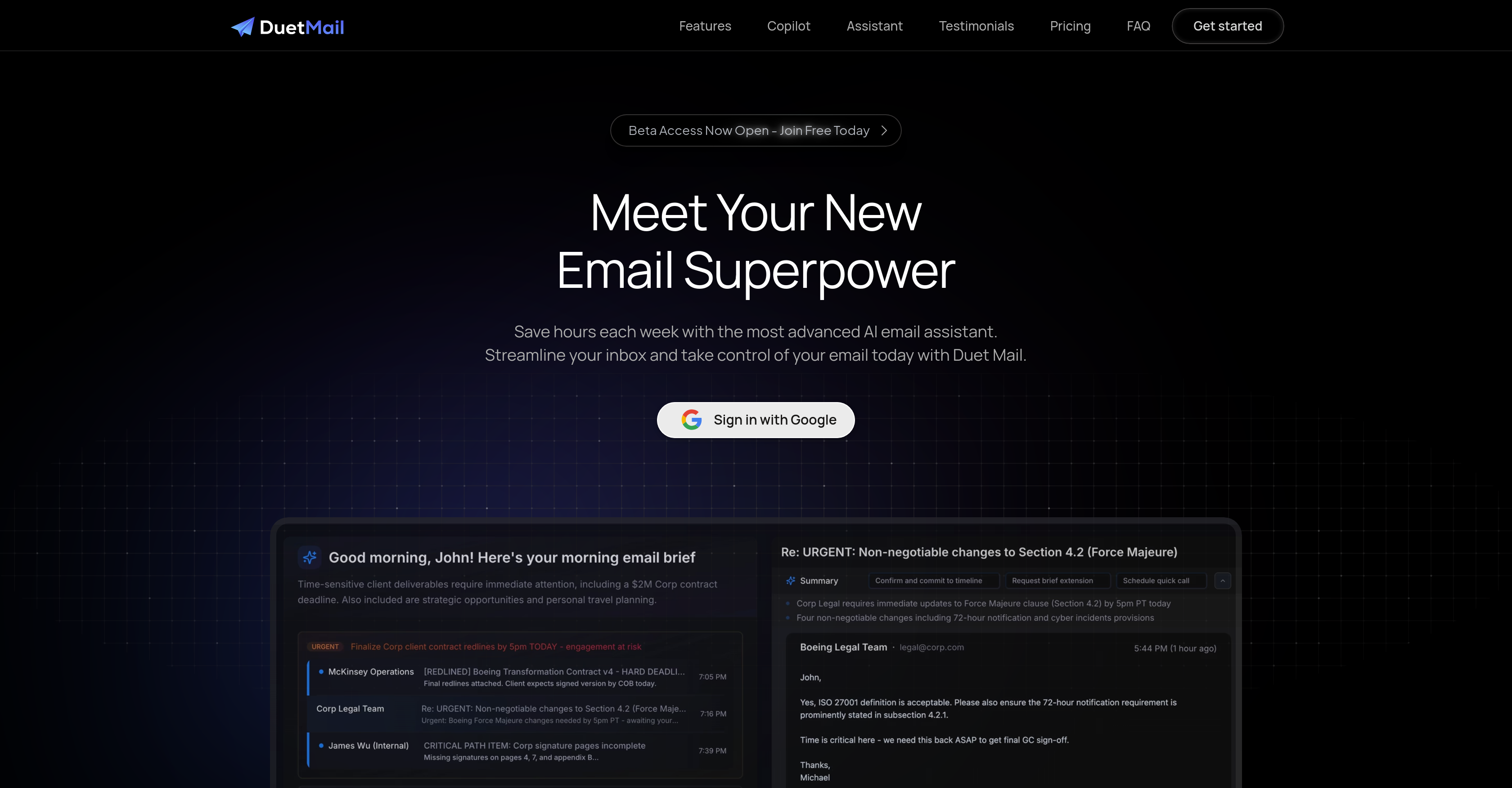 Duet Mailv1.3 - Screenshot showing the interface and features of this AI tool