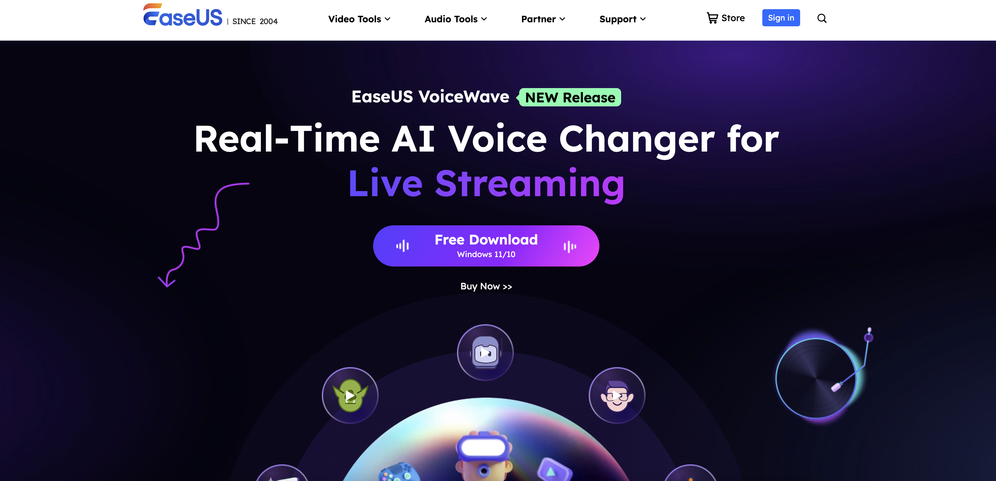 EaseUS VoiceWave - Screenshot showing the interface and features of this AI tool