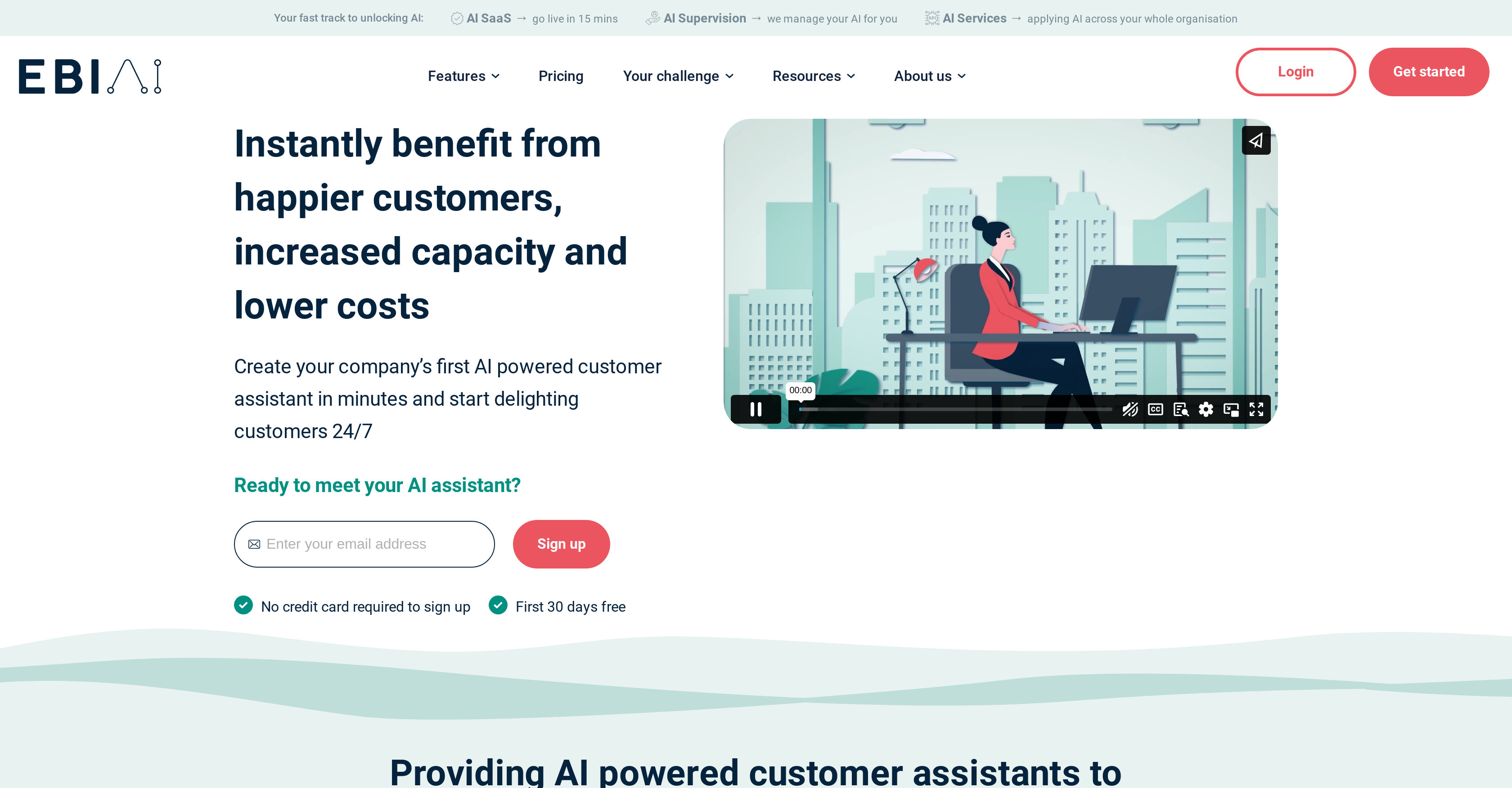 Ebi - Screenshot showing the interface and features of this AI tool