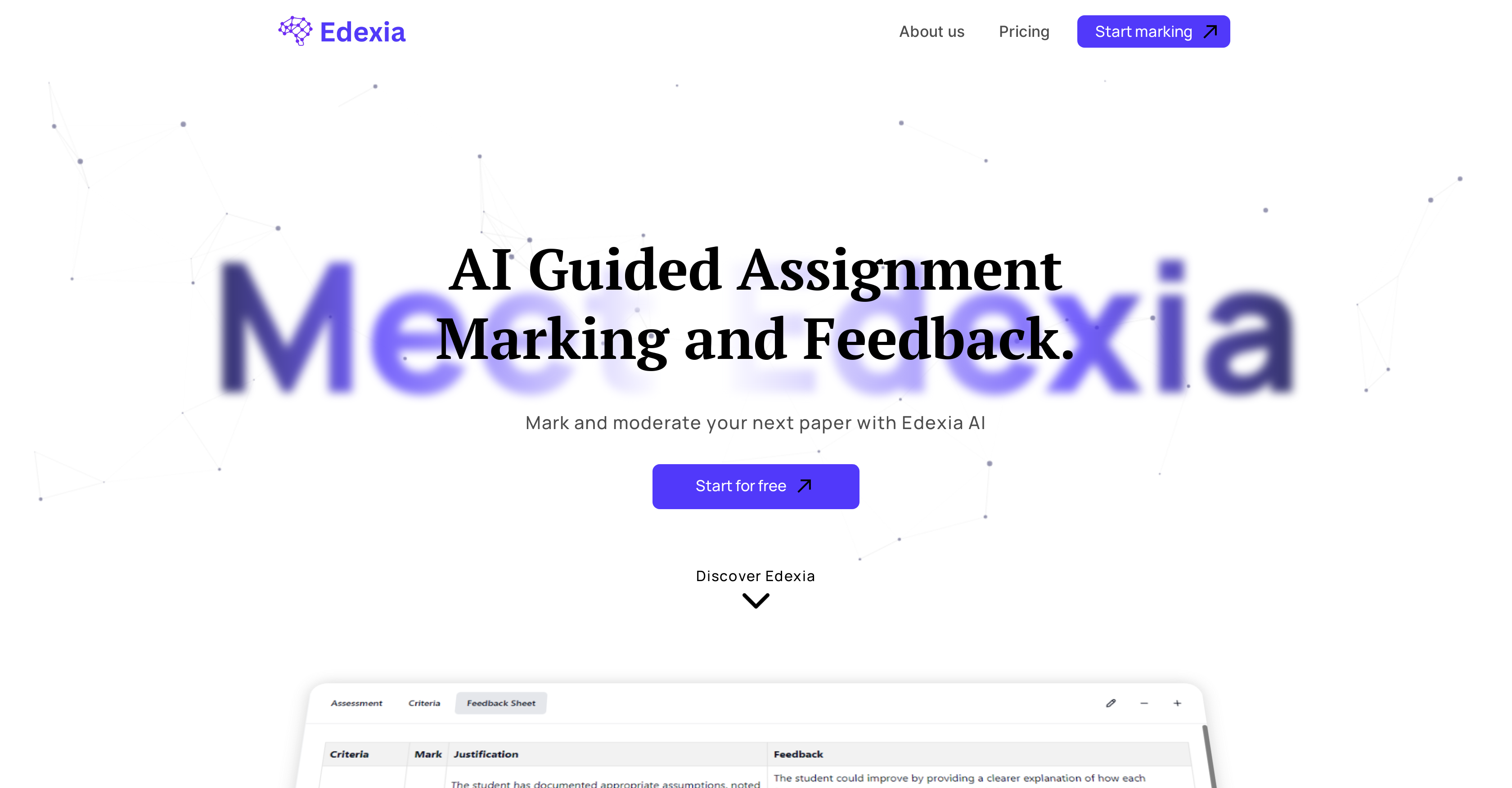 Edexia - Screenshot showing the interface and features of this AI tool