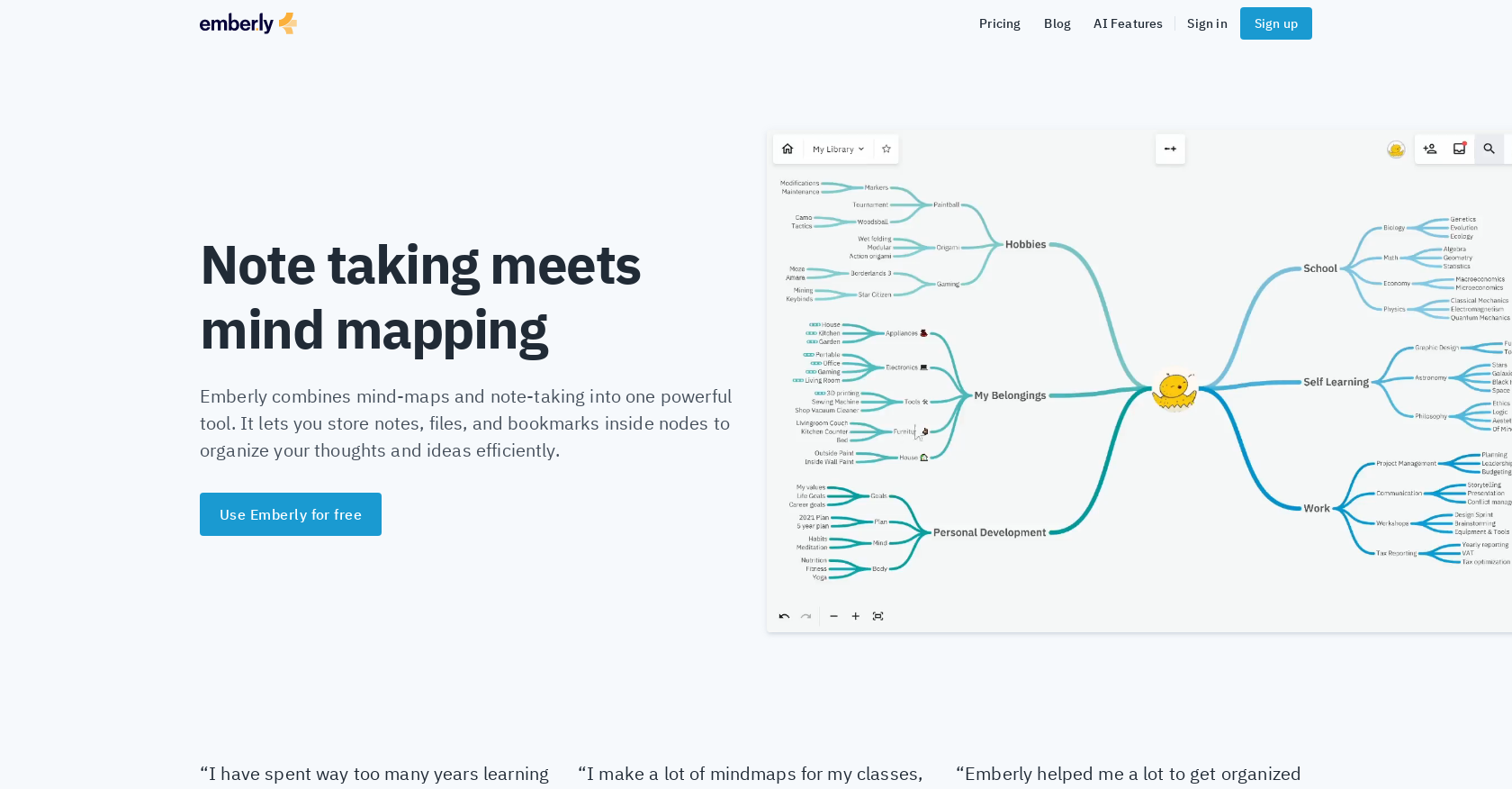 Emberly - Screenshot showing the interface and features of this AI tool