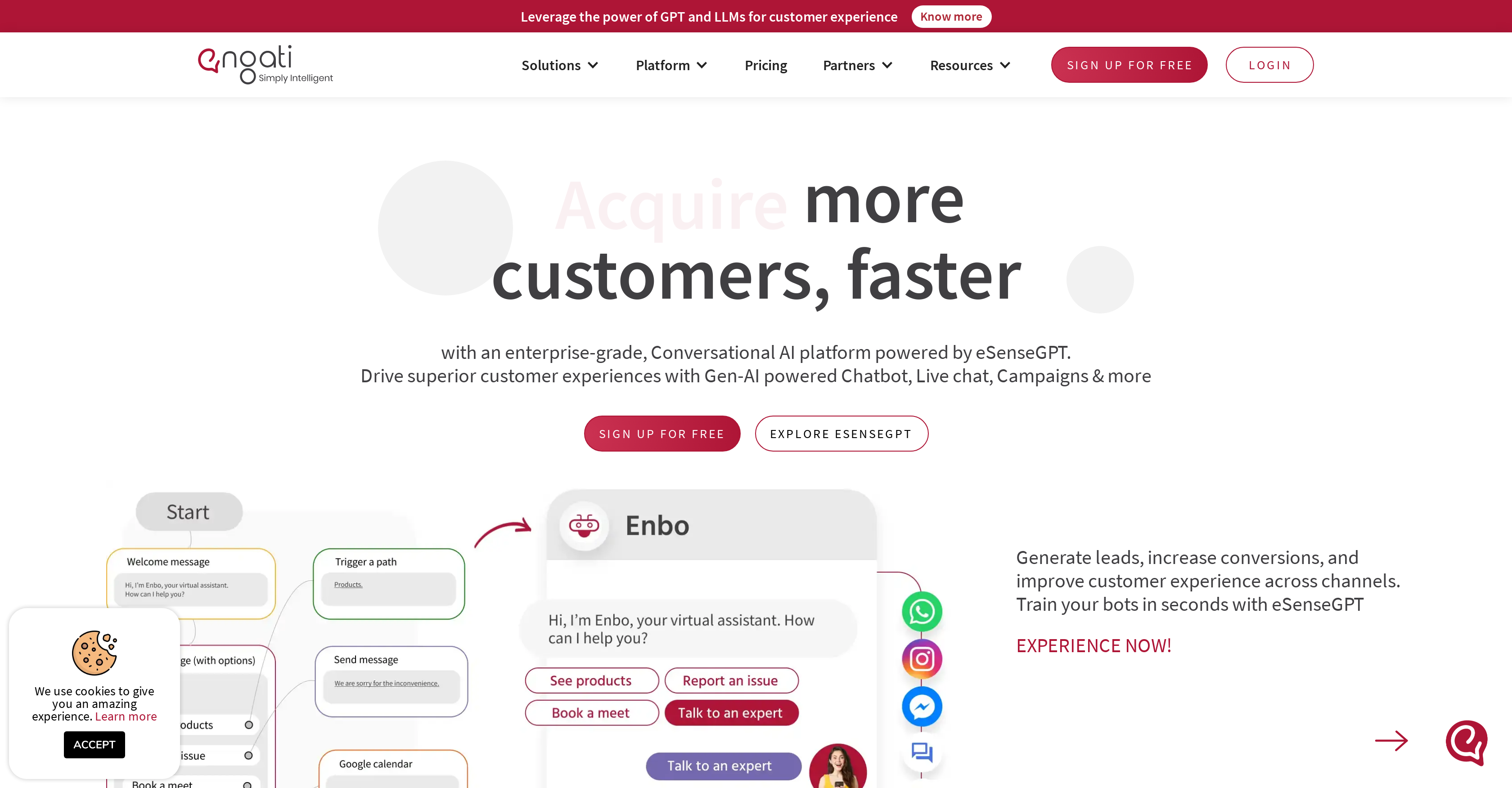 Engati - Screenshot showing the interface and features of this AI tool