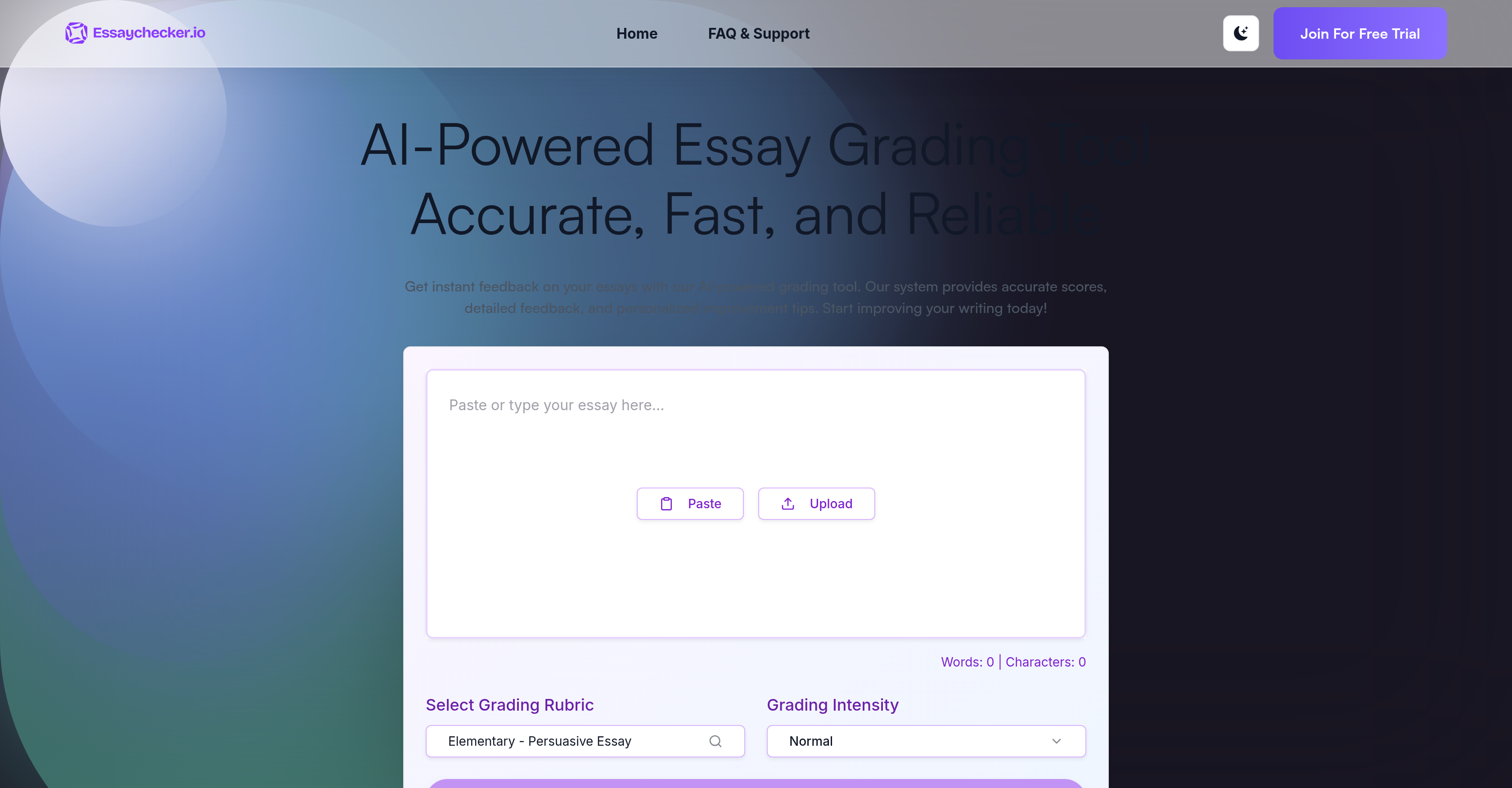 EssayChecker - Screenshot showing the interface and features of this AI tool