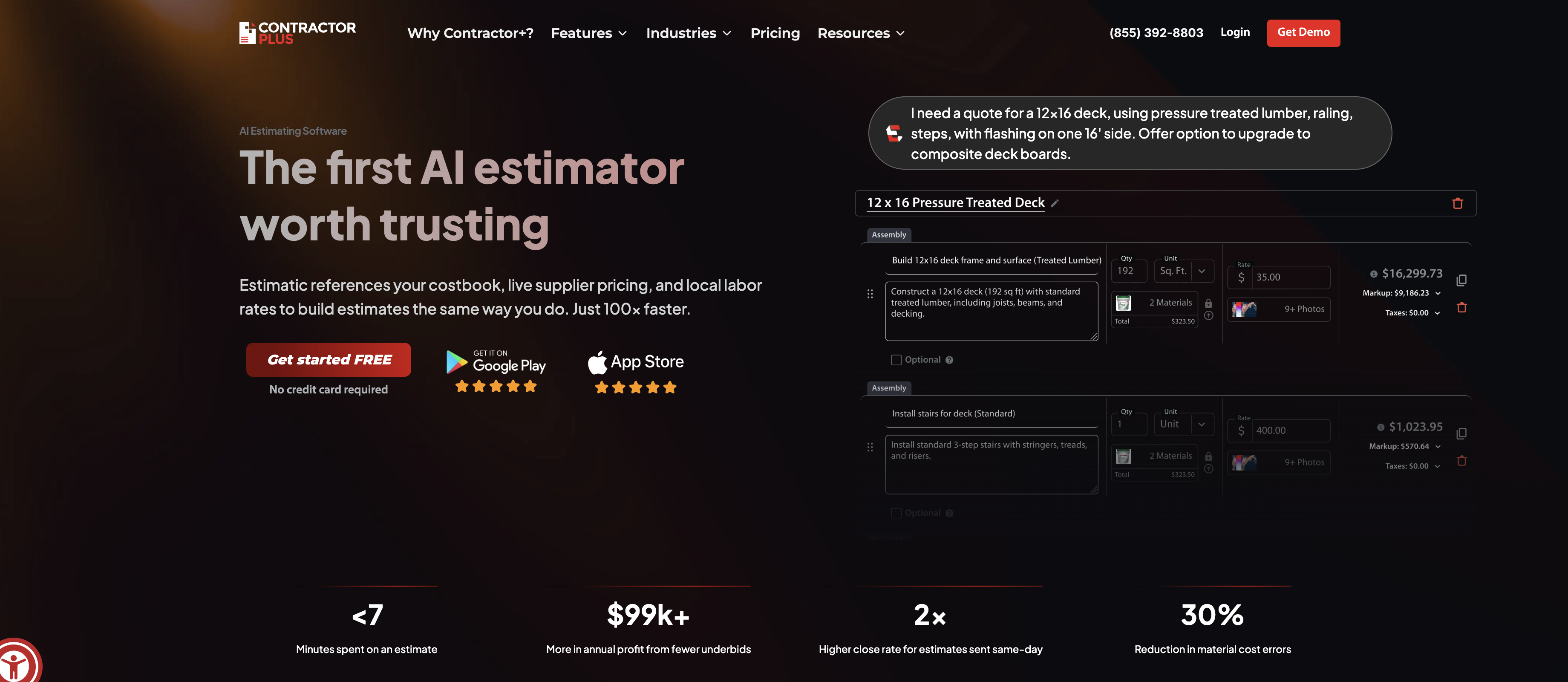 Estimatic AI - Winning Estimates For Contractors - Screenshot showing the interface and features of this AI tool