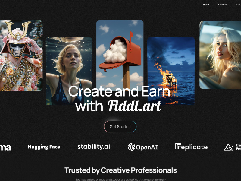 Fiddl.art - Screenshot showing the interface and features of this AI tool