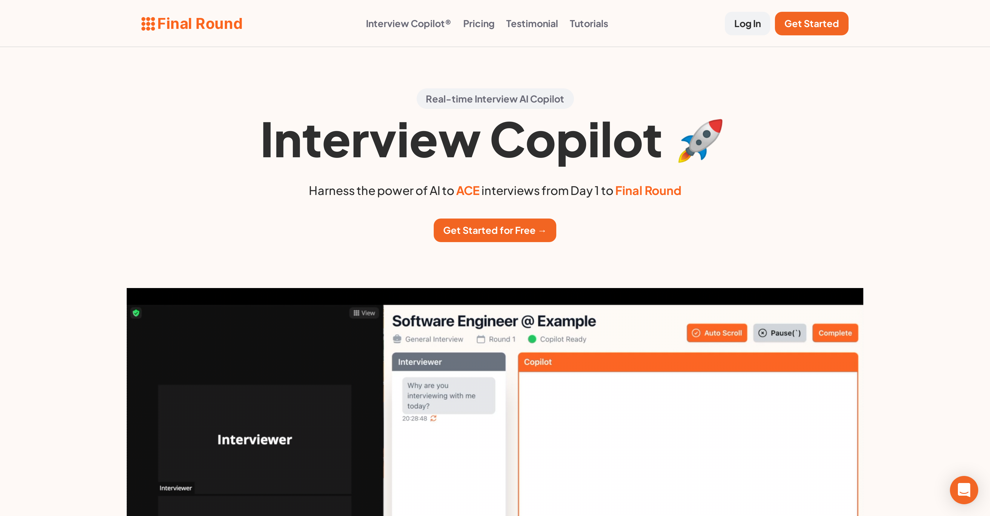 Final Round - Screenshot showing the interface and features of this AI tool