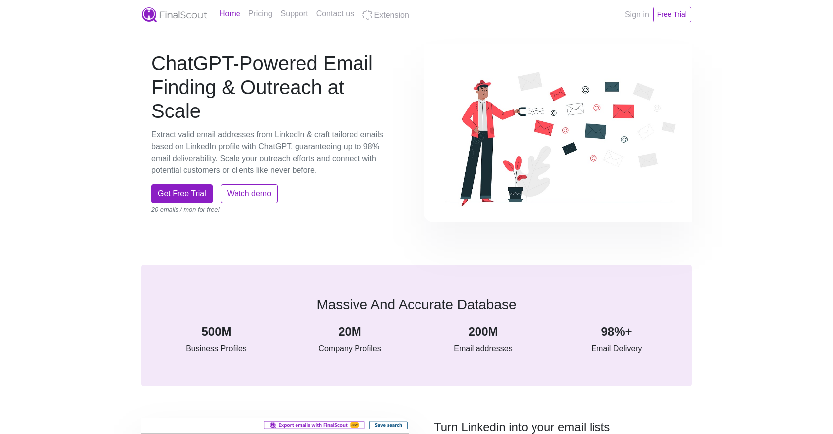 FinalScout - Screenshot showing the interface and features of this AI tool