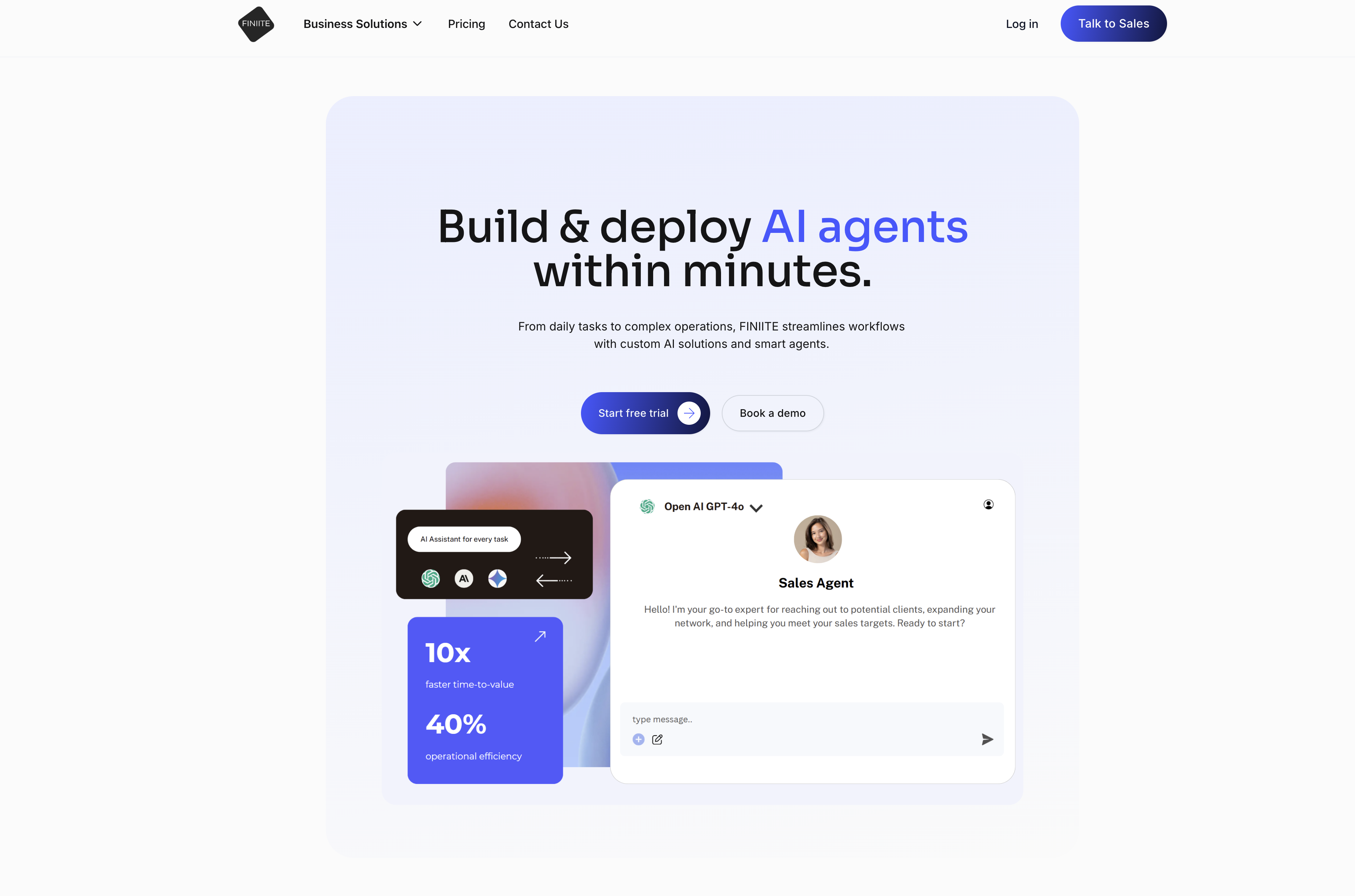 Finiite - Screenshot showing the interface and features of this AI tool
