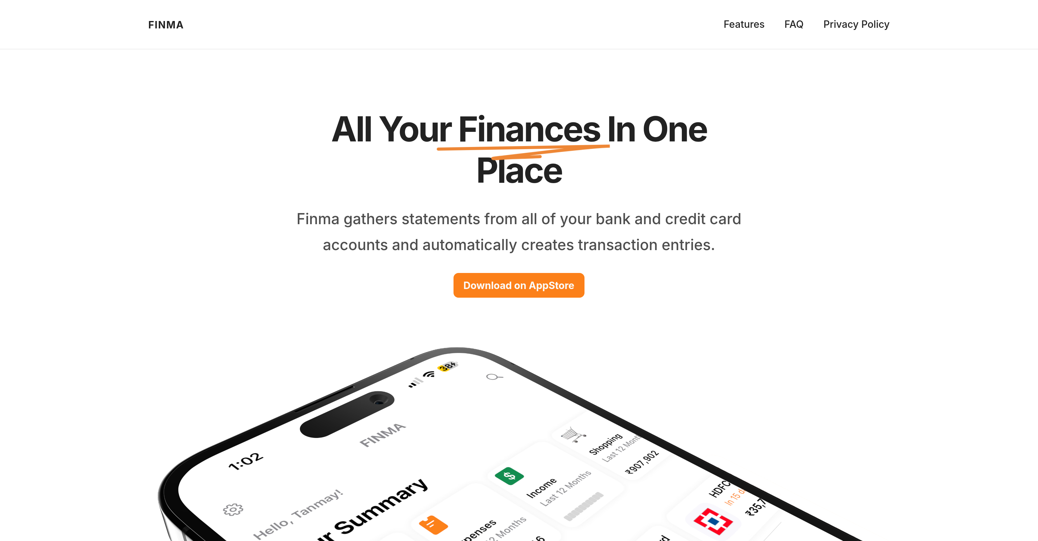 Finmav1.1.4 - Screenshot showing the interface and features of this AI tool