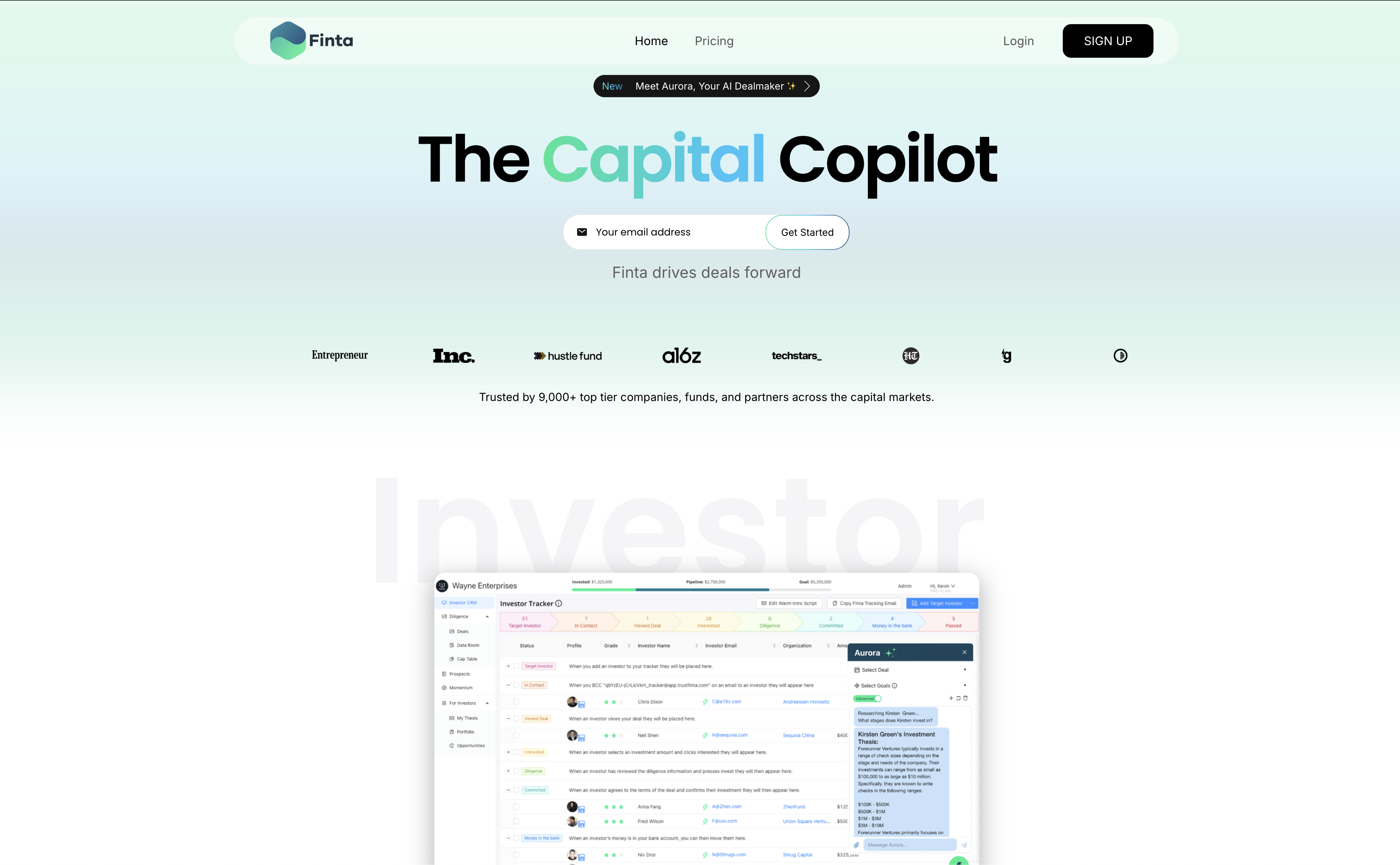 Finta - Screenshot showing the interface and features of this AI tool
