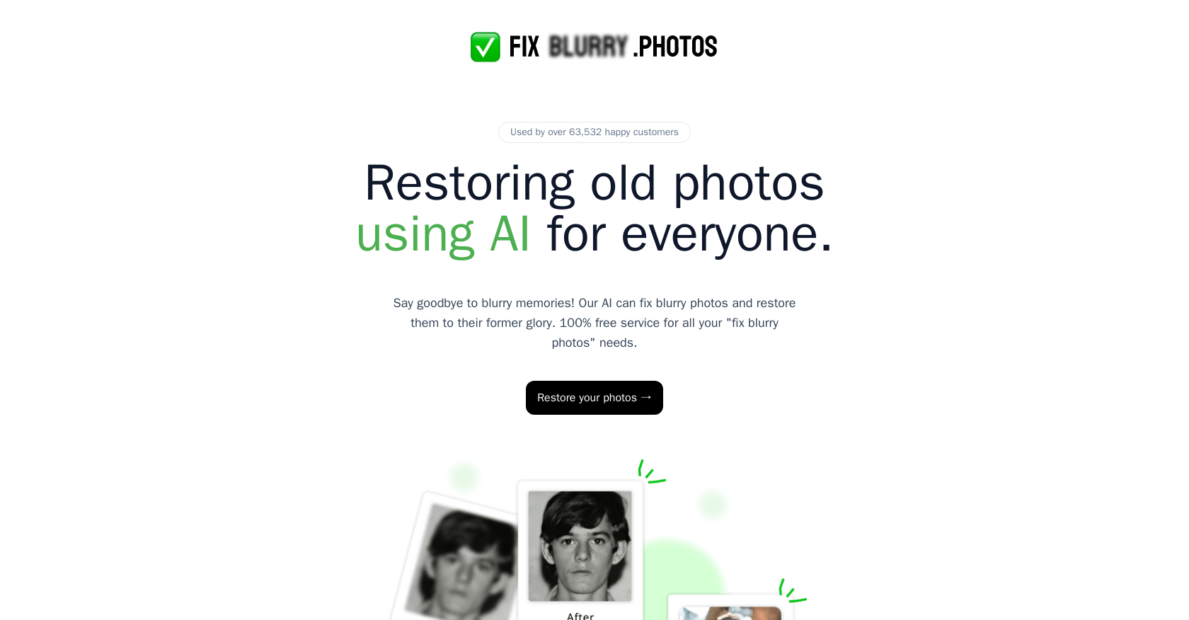 Fix Blurry Photos - Screenshot showing the interface and features of this AI tool