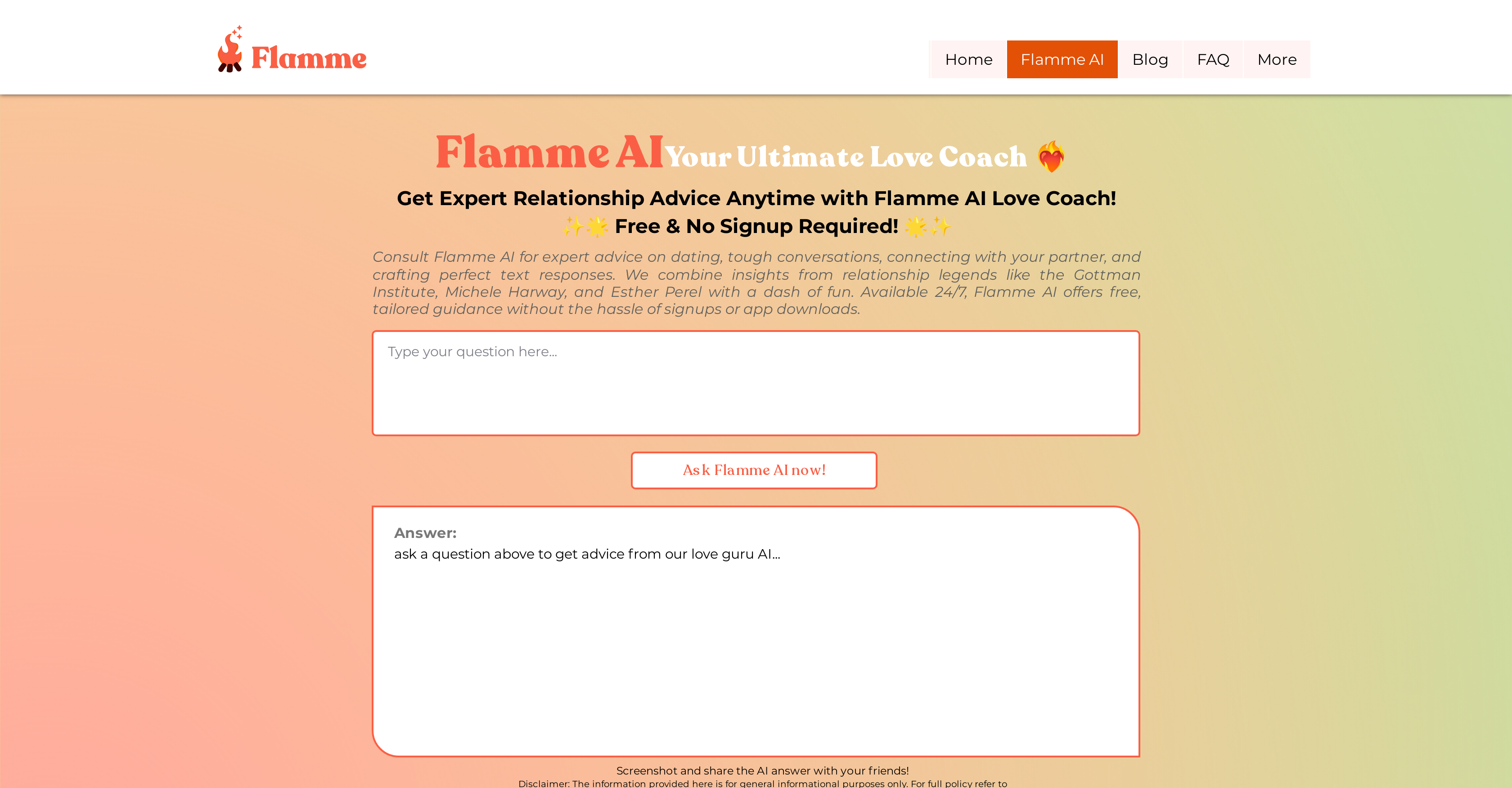 Flamme AI - Screenshot showing the interface and features of this AI tool