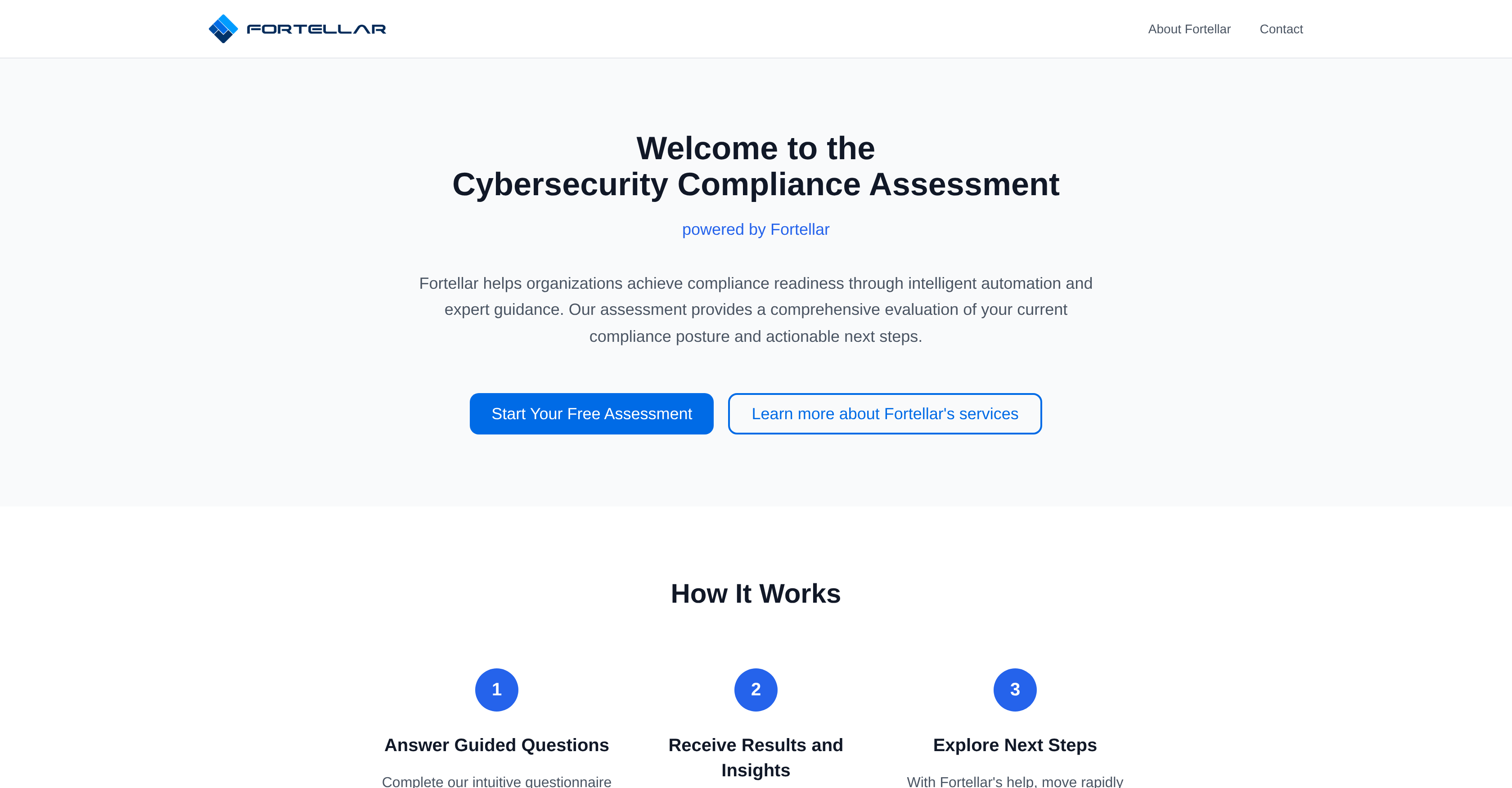 Fortellar | Cybersecurity Compliance Assessment - Screenshot showing the interface and features of this AI tool