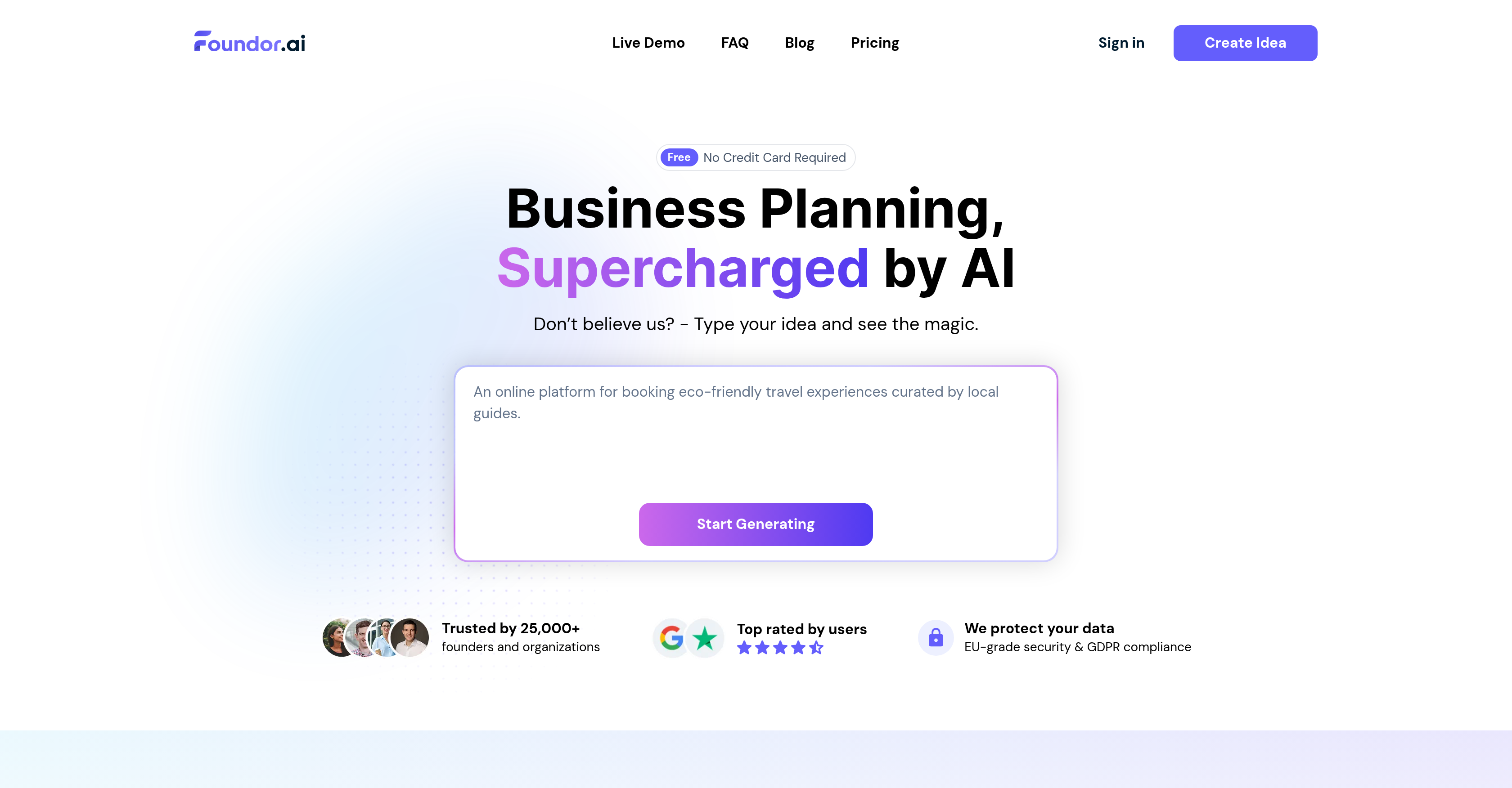 Foundor.ai - Screenshot showing the interface and features of this AI tool