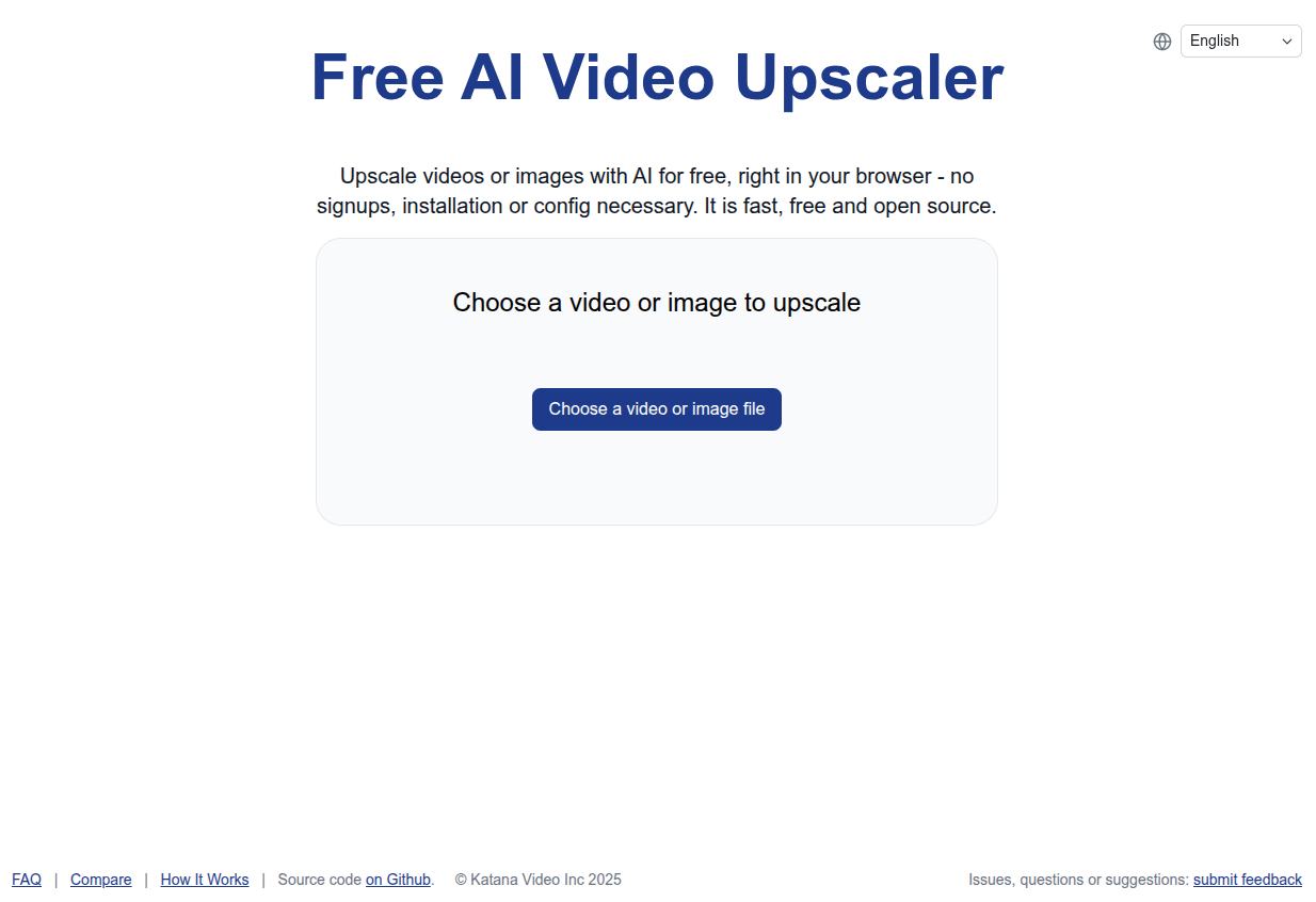 Free AI Video Upscalerv2 - Screenshot showing the interface and features of this AI tool