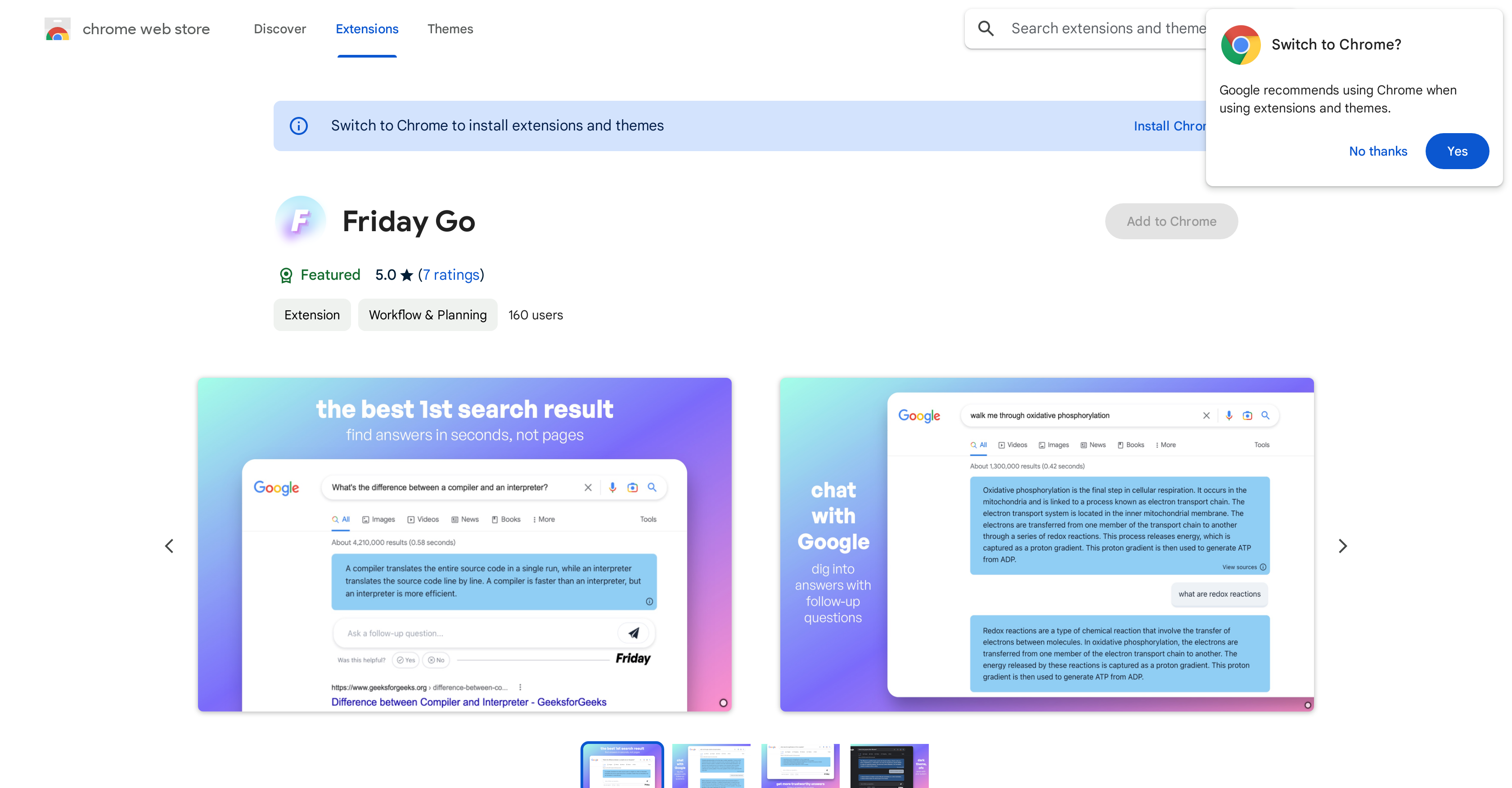 Friday Go - Screenshot showing the interface and features of this AI tool