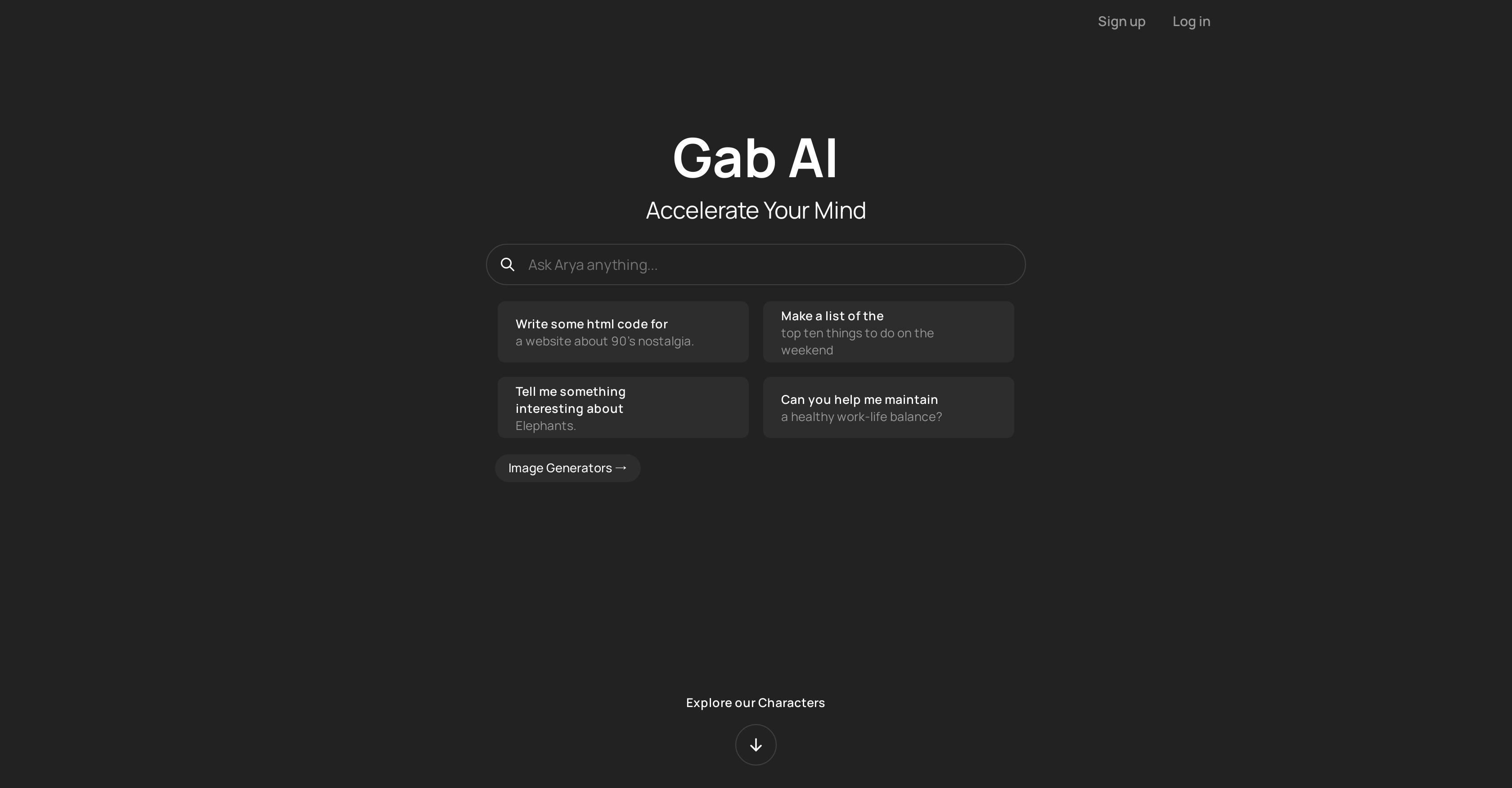 Gab AI - Screenshot showing the interface and features of this AI tool