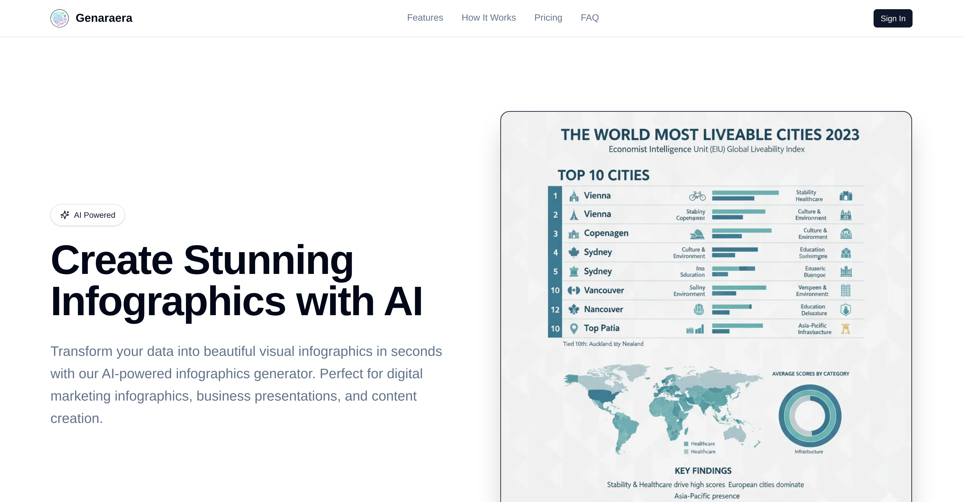 Genaraera - Screenshot showing the interface and features of this AI tool