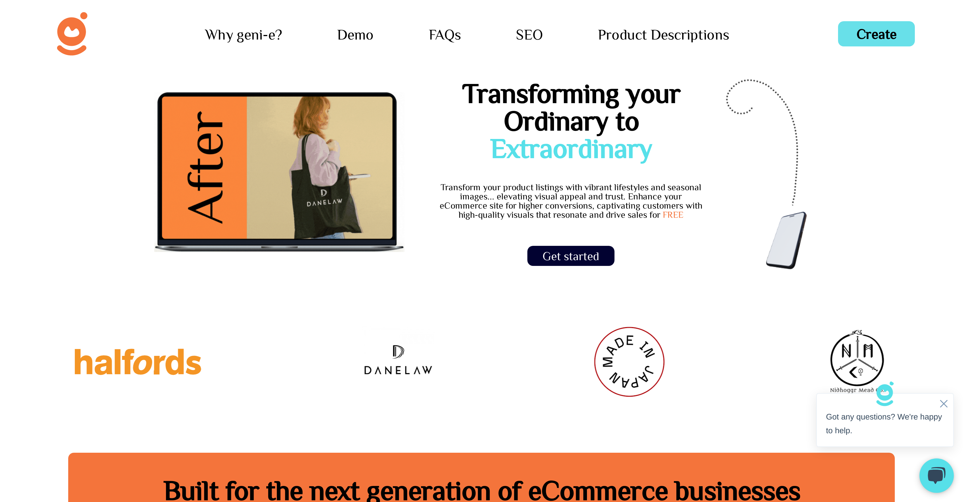 Geni-E - Screenshot showing the interface and features of this AI tool