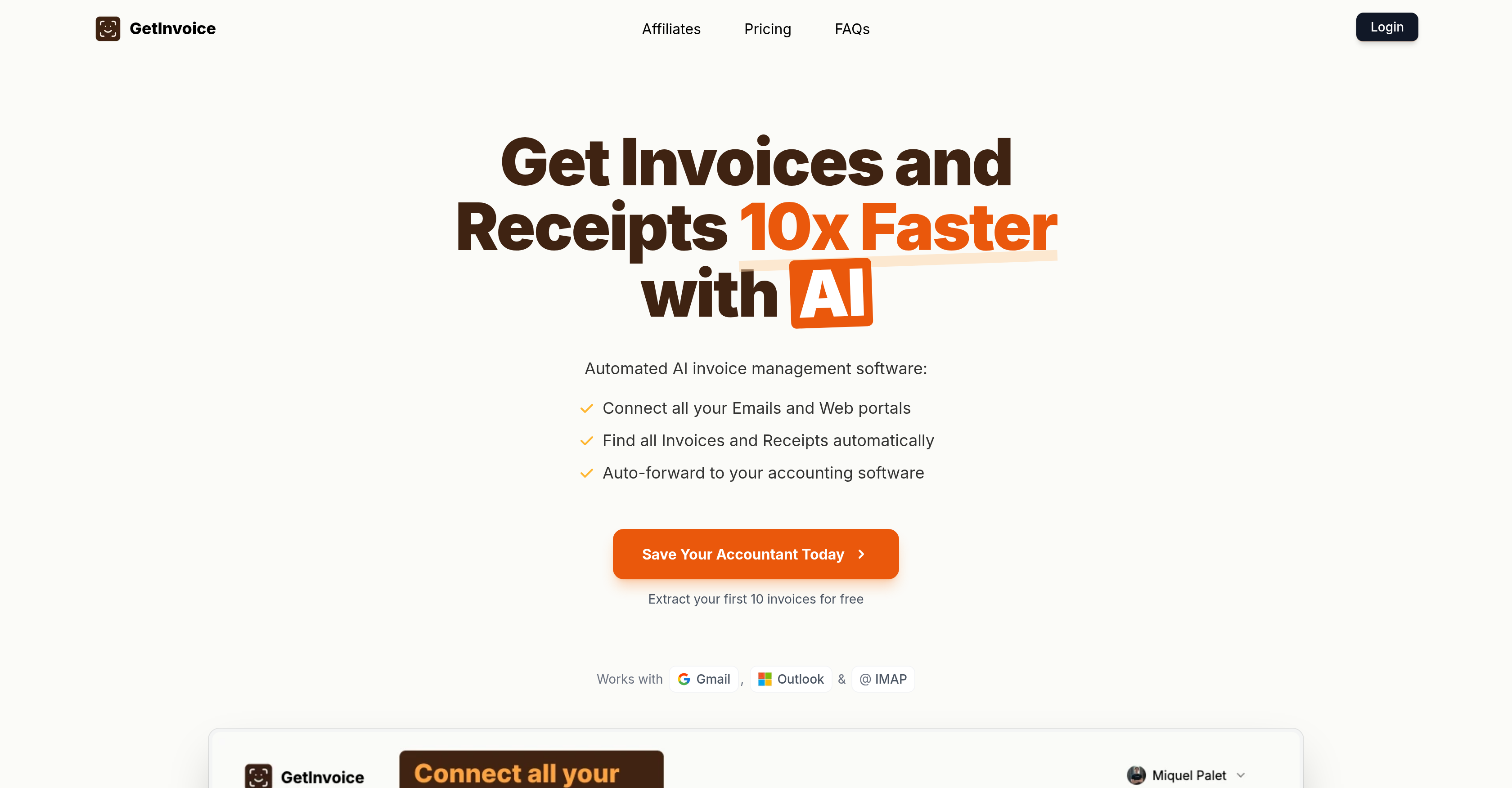 GetInvoice - Screenshot showing the interface and features of this AI tool