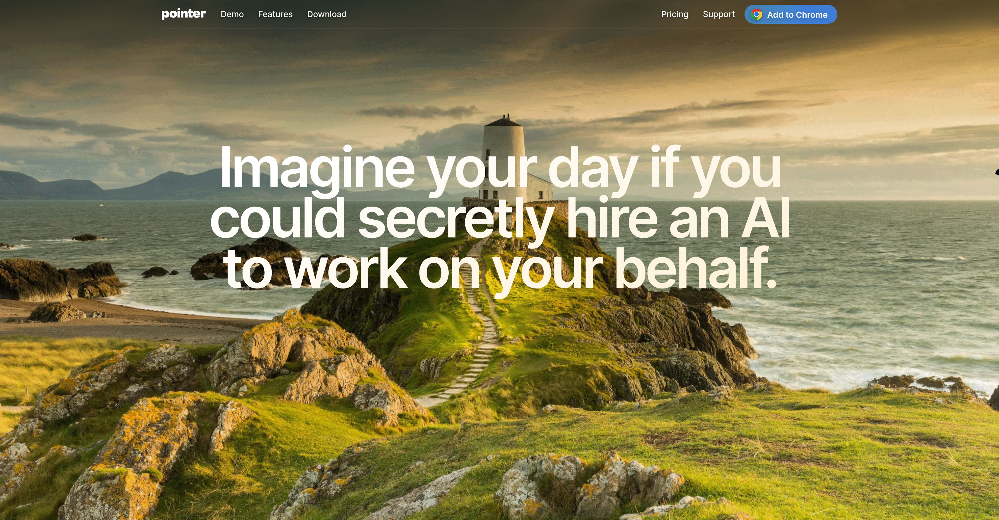 Pointer - Screenshot showing the interface and features of this AI tool