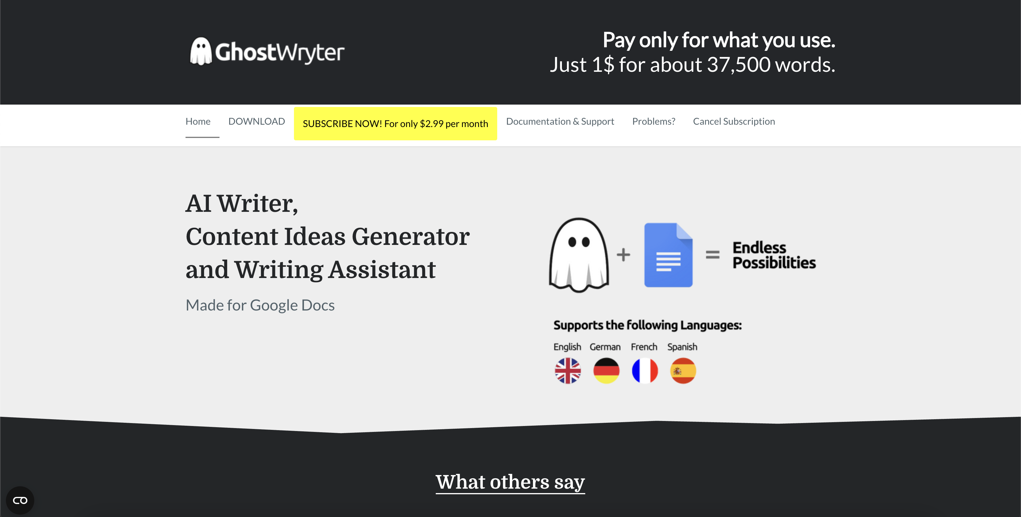 GhostWryter - Screenshot showing the interface and features of this AI tool