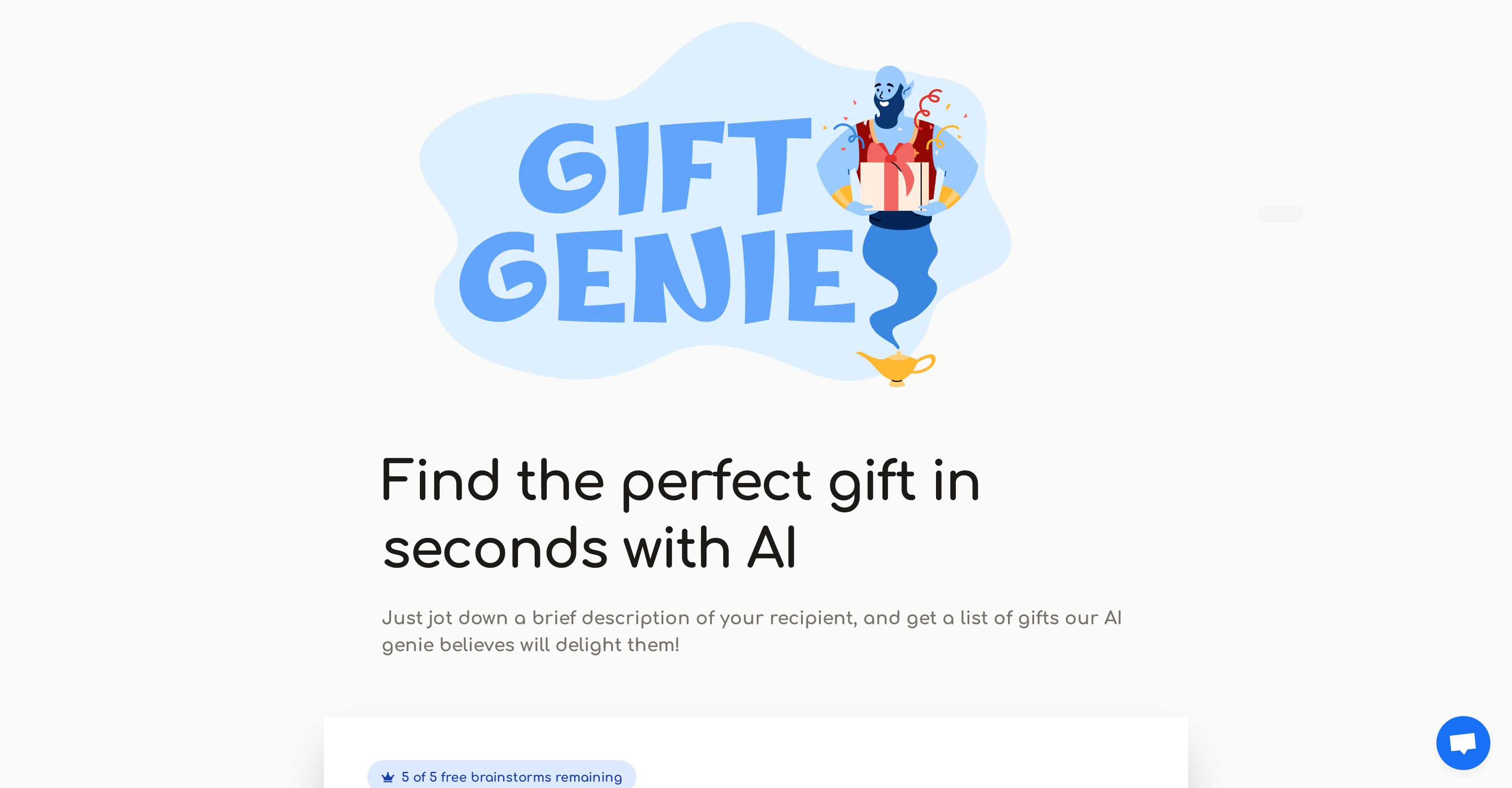 Gift Genie AI - Screenshot showing the interface and features of this AI tool