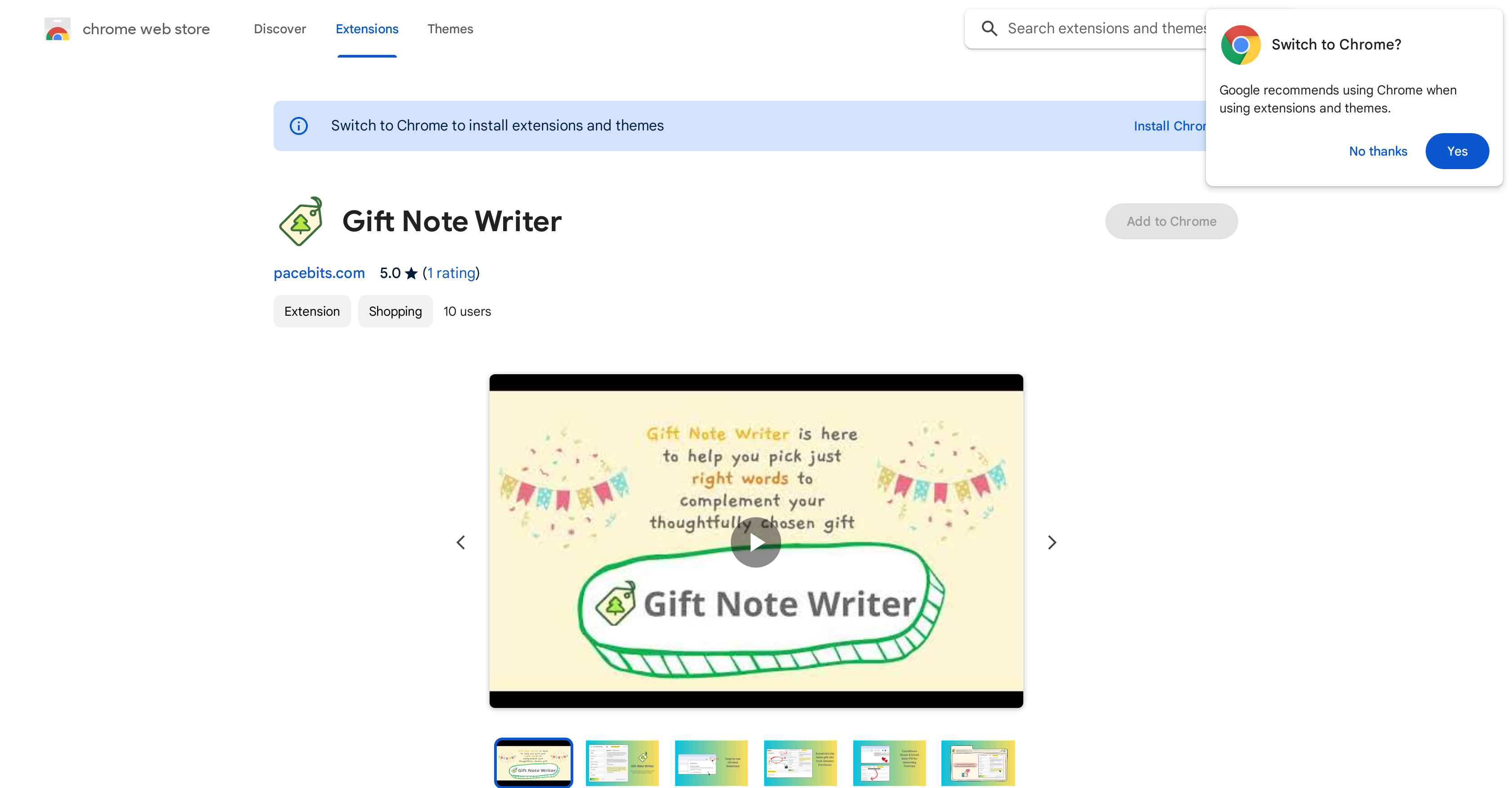 Gift Note Writer - Screenshot showing the interface and features of this AI tool