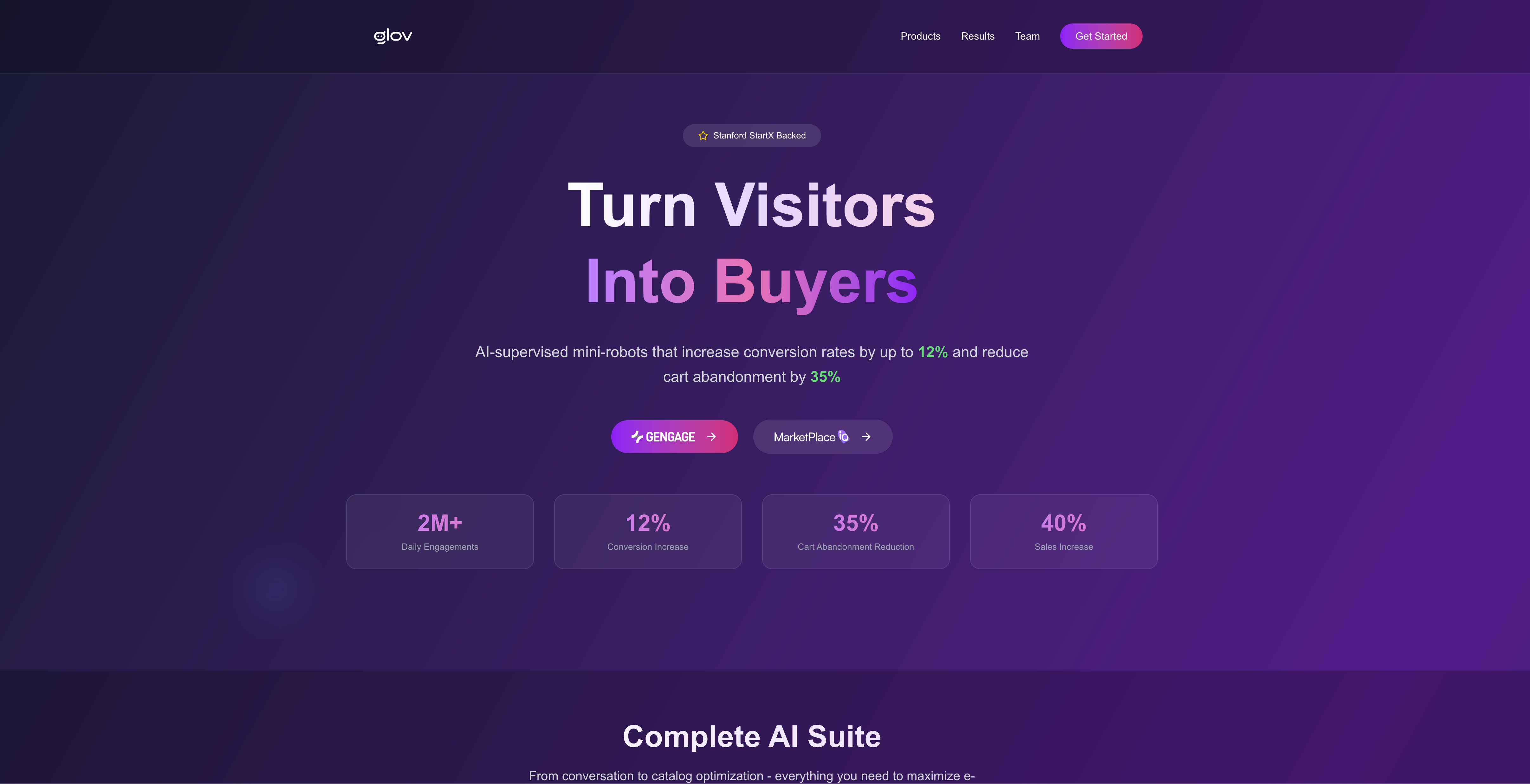 Glov - Screenshot showing the interface and features of this AI tool
