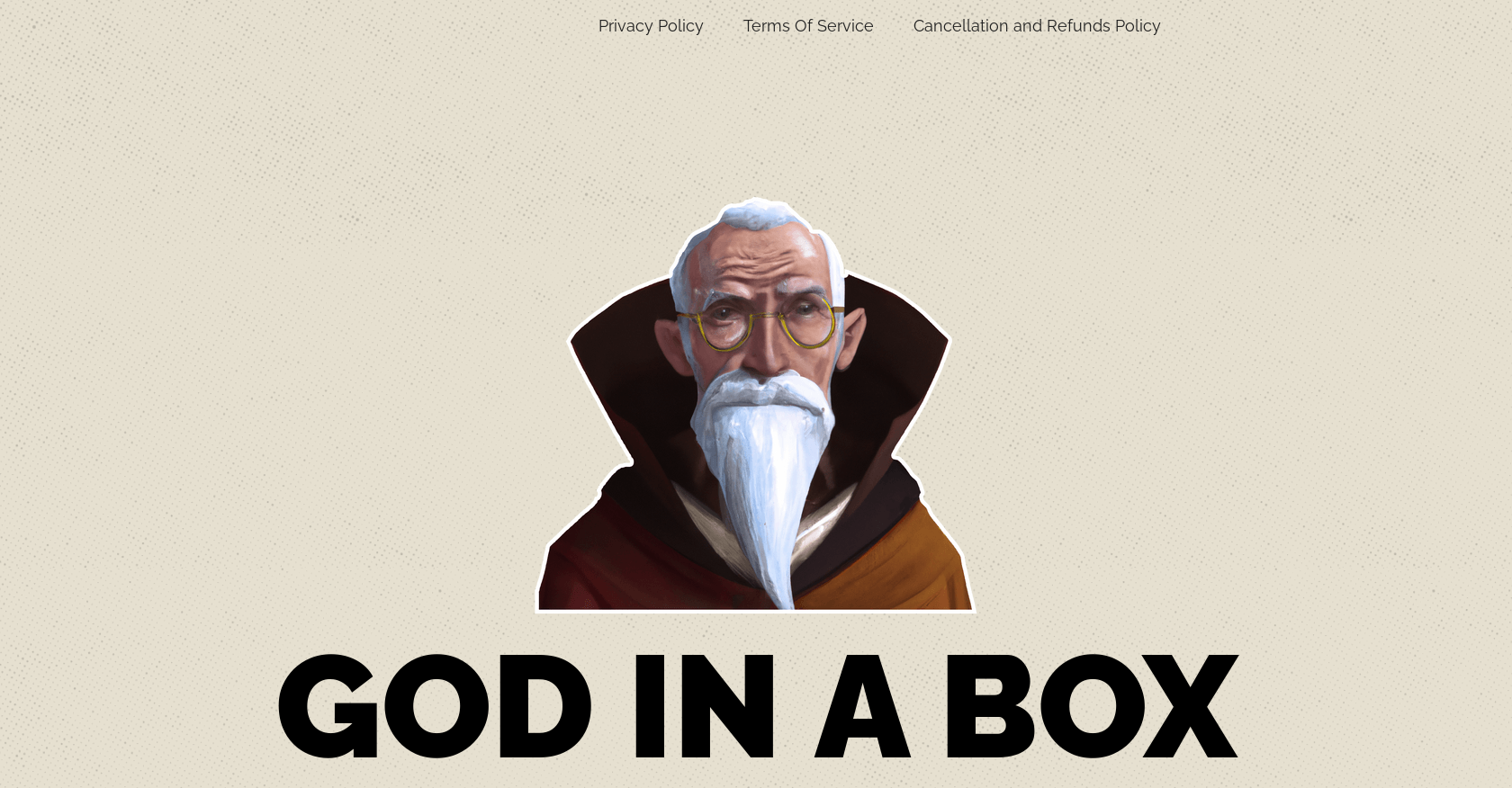 God In A Box - Screenshot showing the interface and features of this AI tool