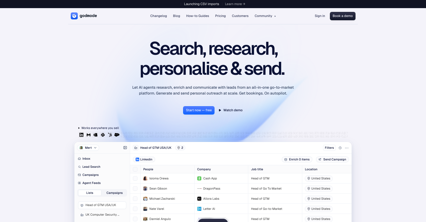 GodmodeHQ - Screenshot showing the interface and features of this AI tool