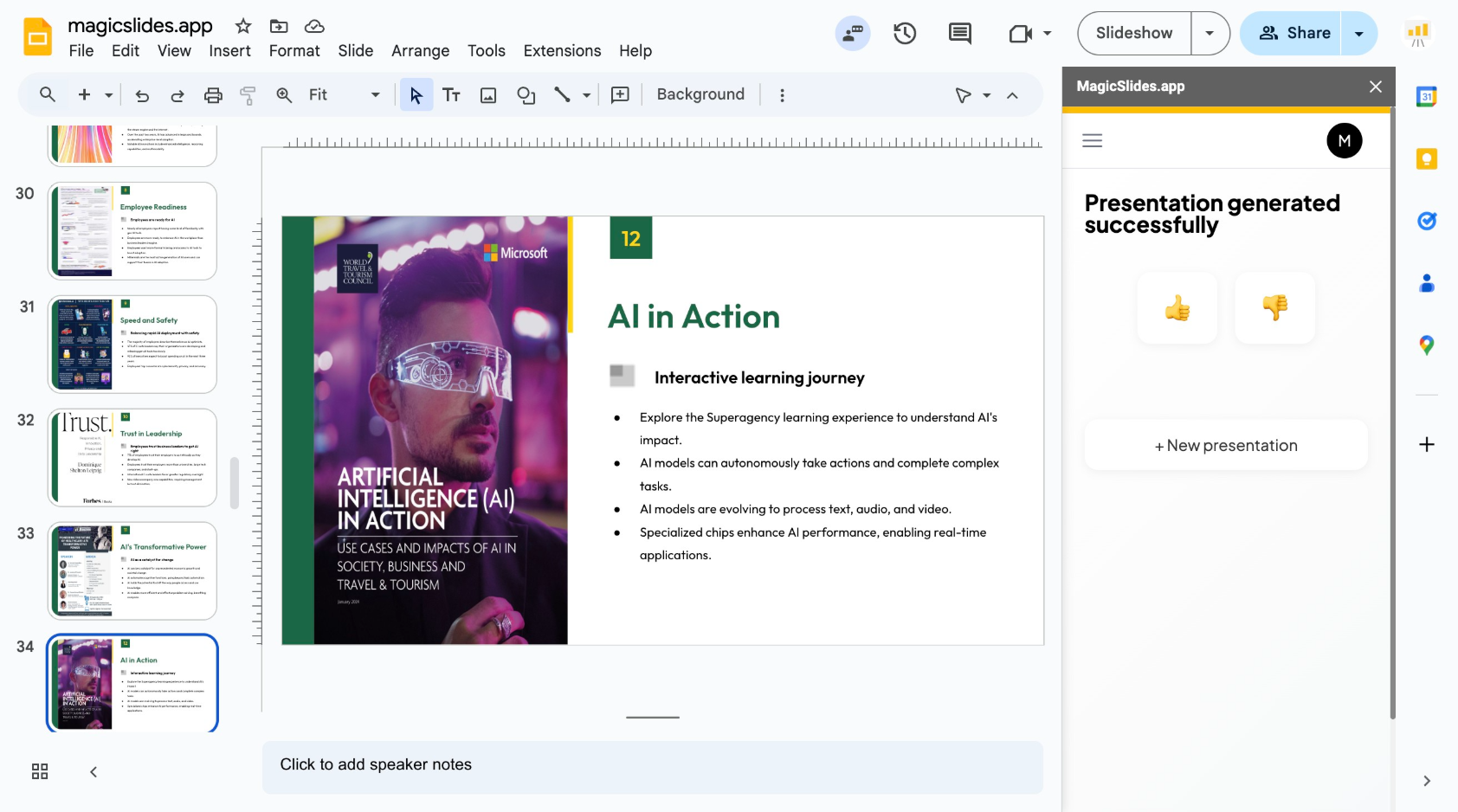 GPT for Slides - Screenshot showing the interface and features of this AI tool