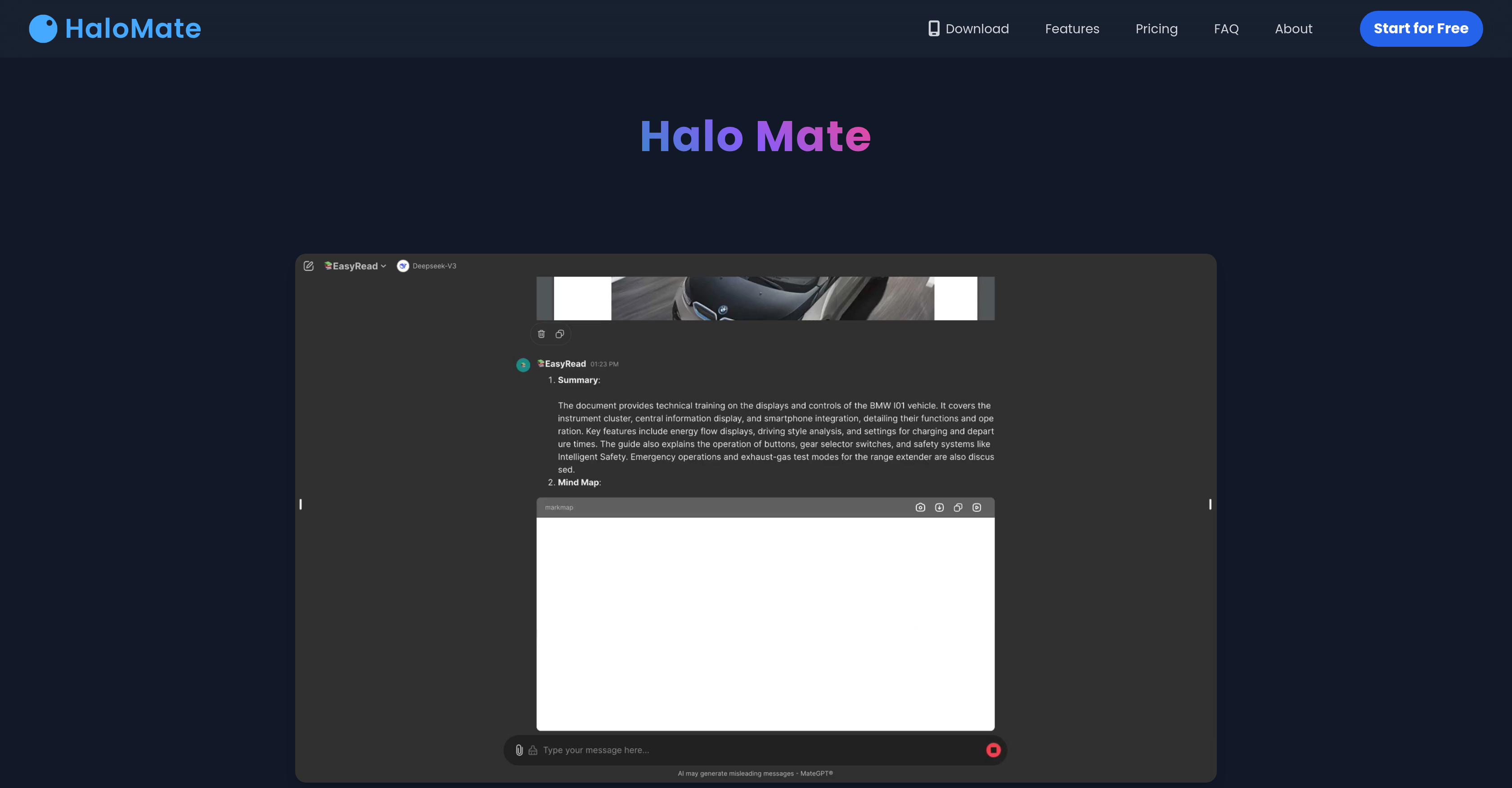 HaloMate - Screenshot showing the interface and features of this AI tool