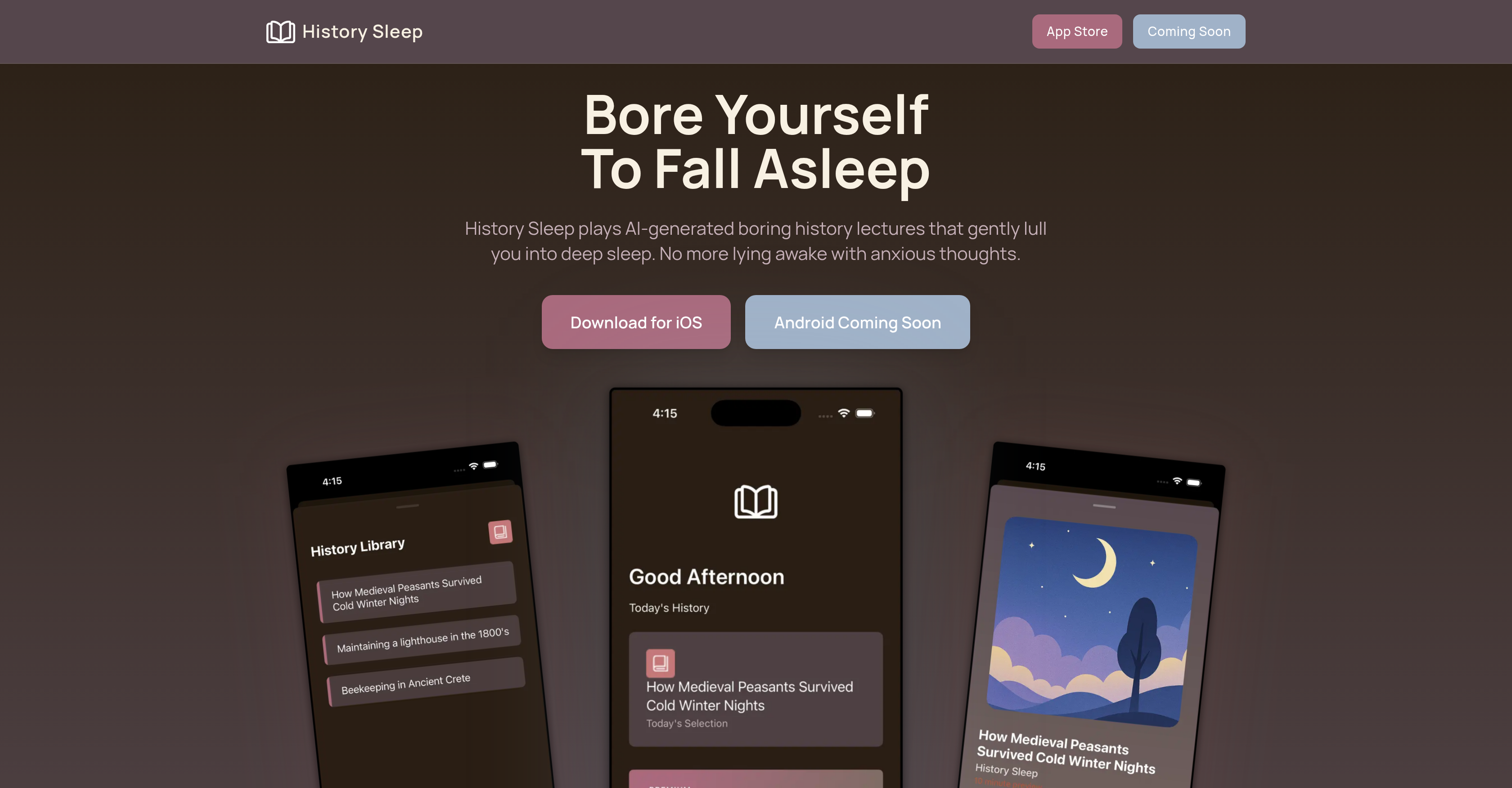History Sleep - Screenshot showing the interface and features of this AI tool