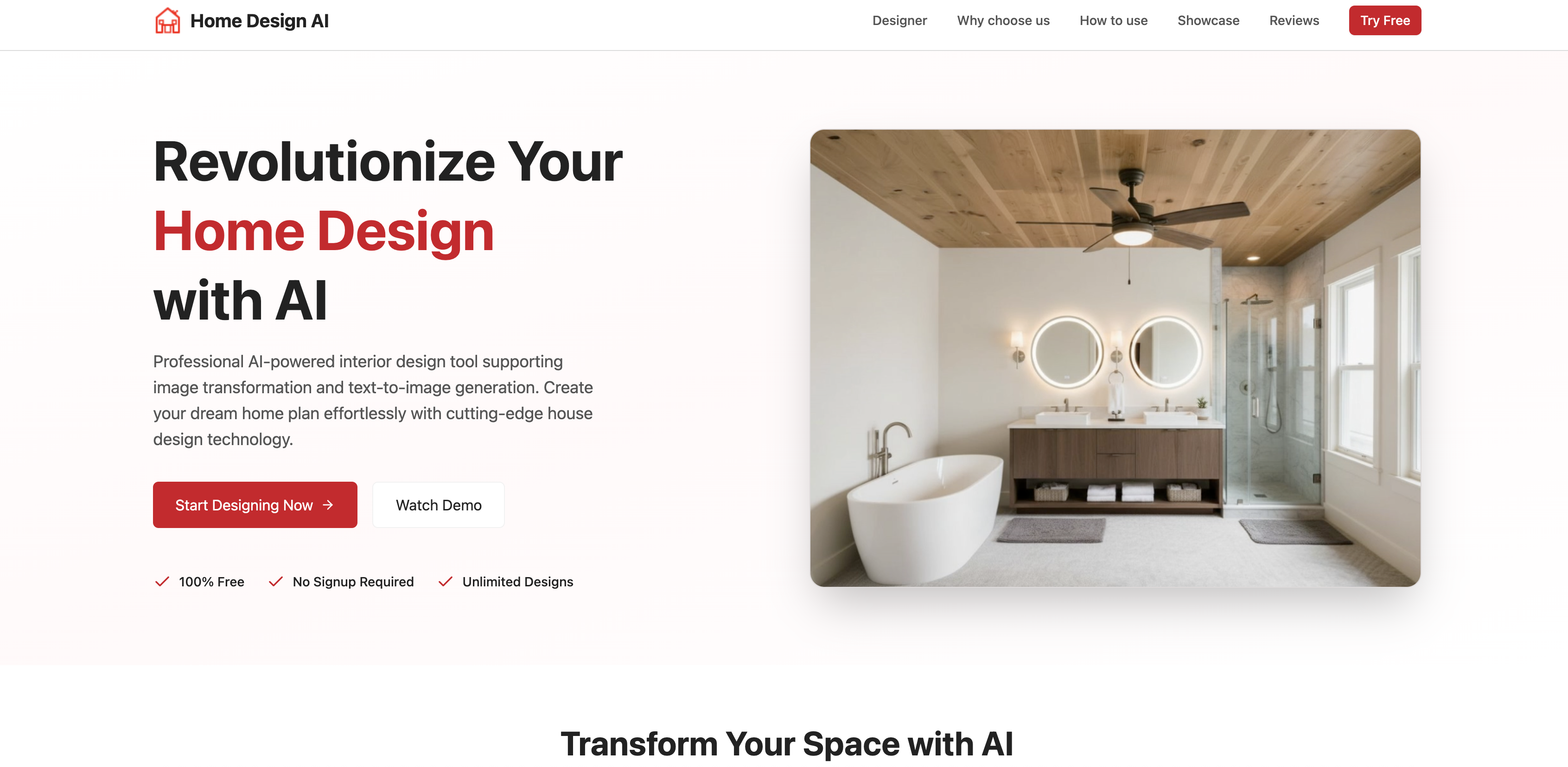 Home-Design.ai - Screenshot showing the interface and features of this AI tool