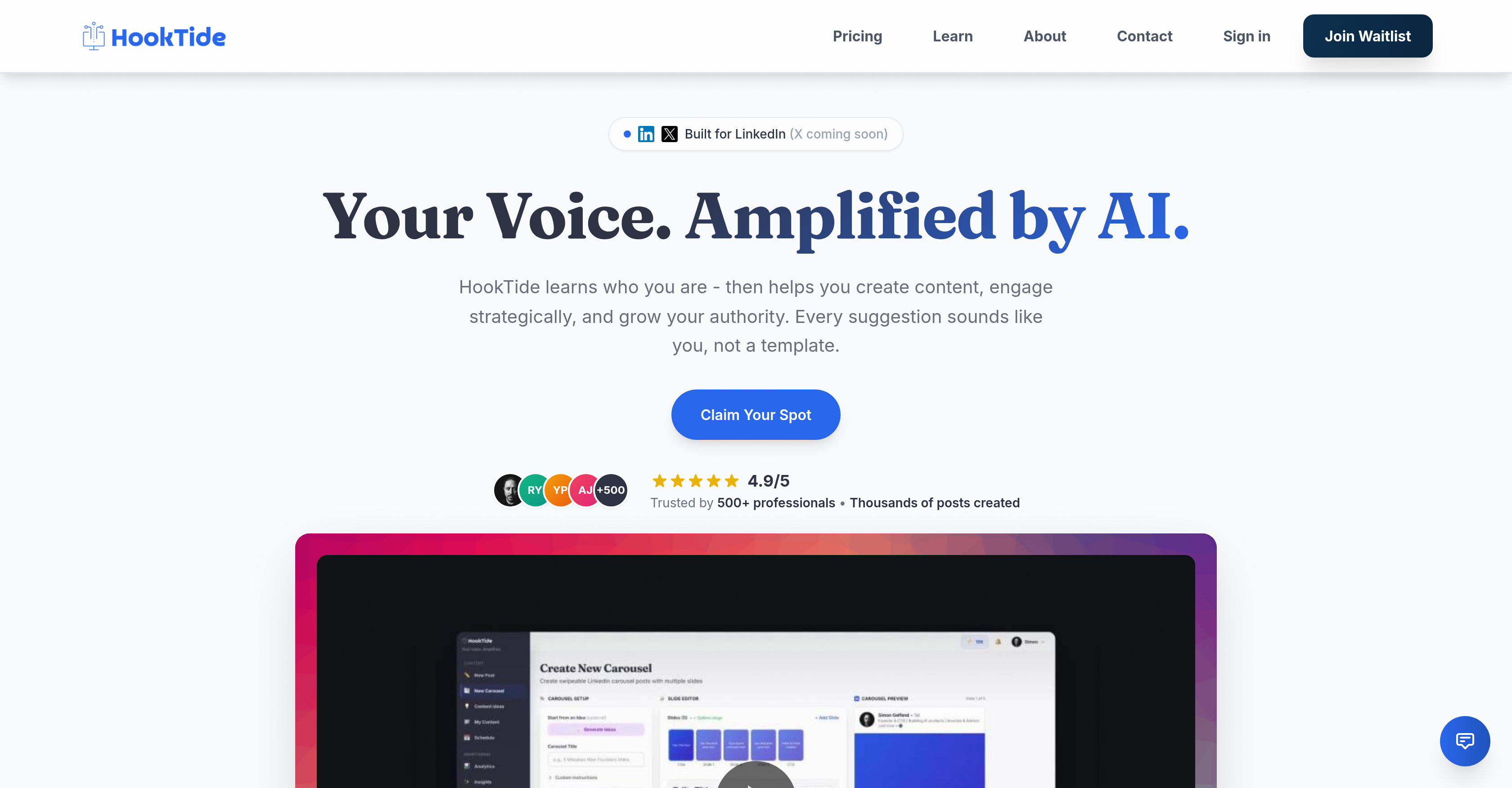 HookTide - Screenshot showing the interface and features of this AI tool