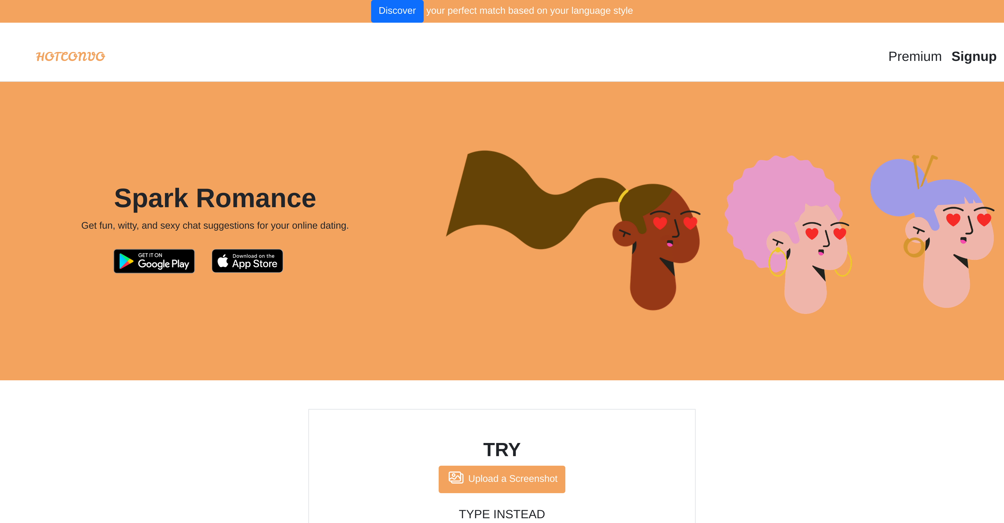 HotConvo - Screenshot showing the interface and features of this AI tool