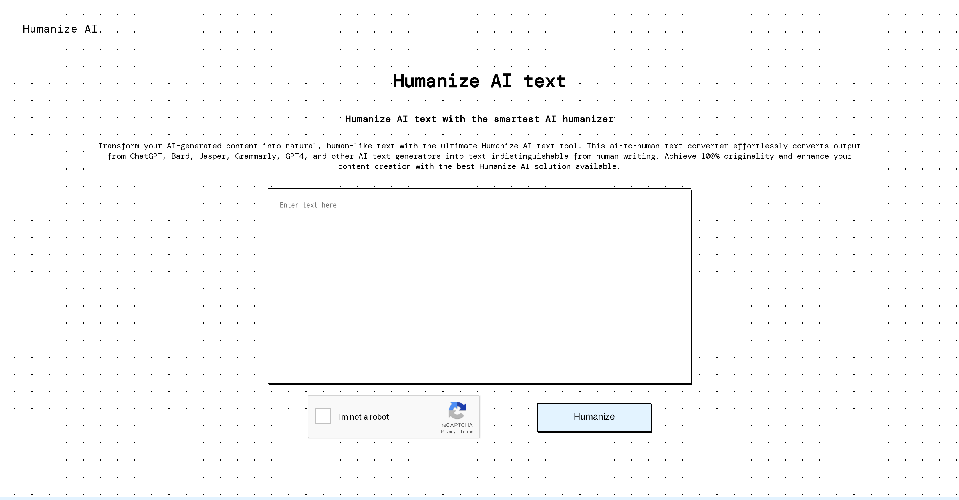 HumanizeAI - Screenshot showing the interface and features of this AI tool