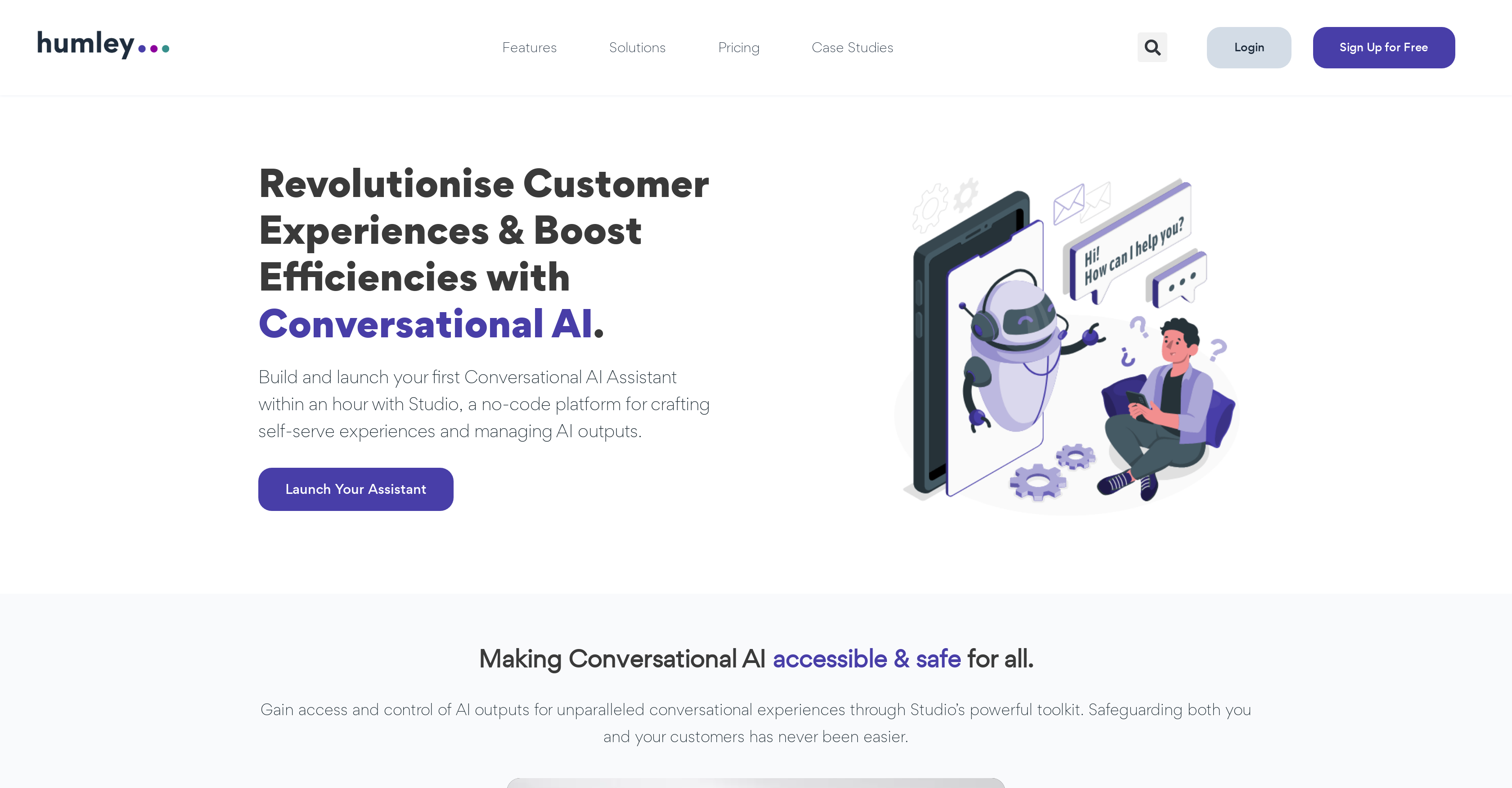Humley - Screenshot showing the interface and features of this AI tool