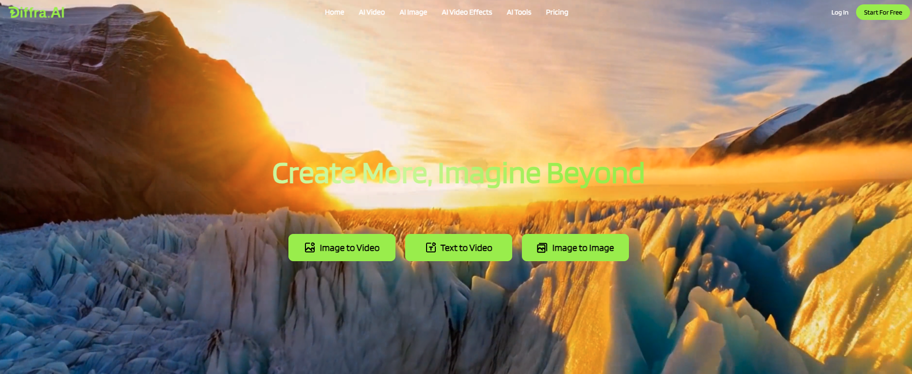 Diffra - Cheapest AI Image & Video Generator - Screenshot showing the interface and features of this AI tool