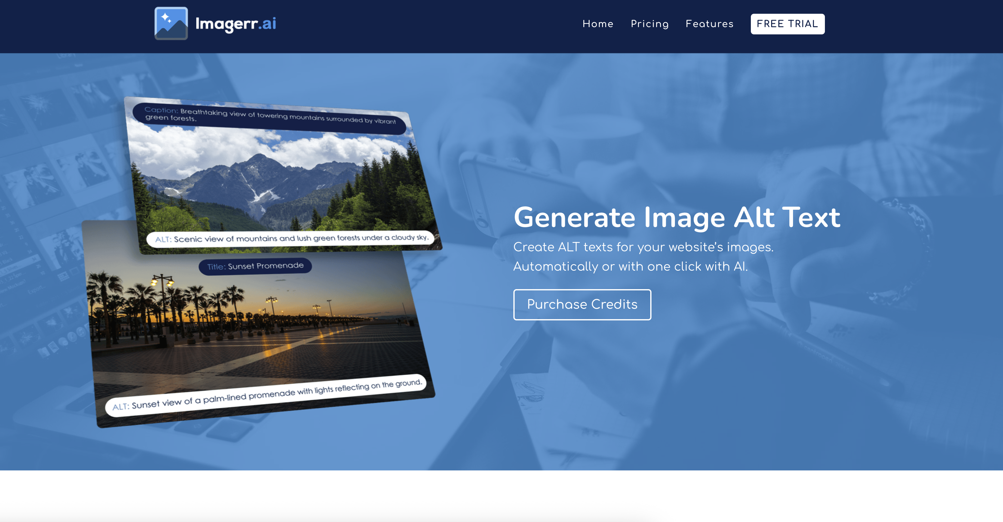 Imagerr AI - Screenshot showing the interface and features of this AI tool