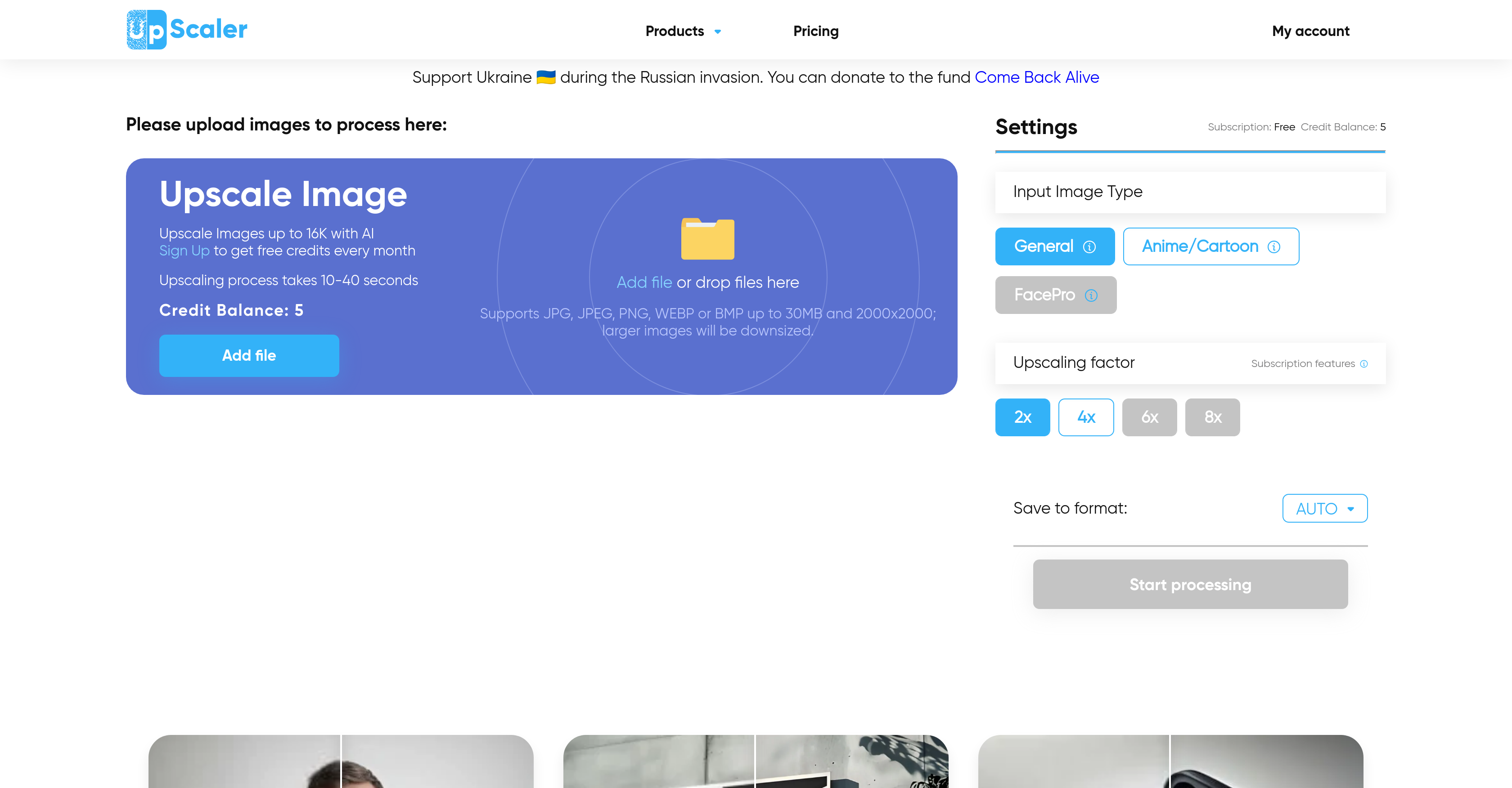 ImageUpscaler - Screenshot showing the interface and features of this AI tool