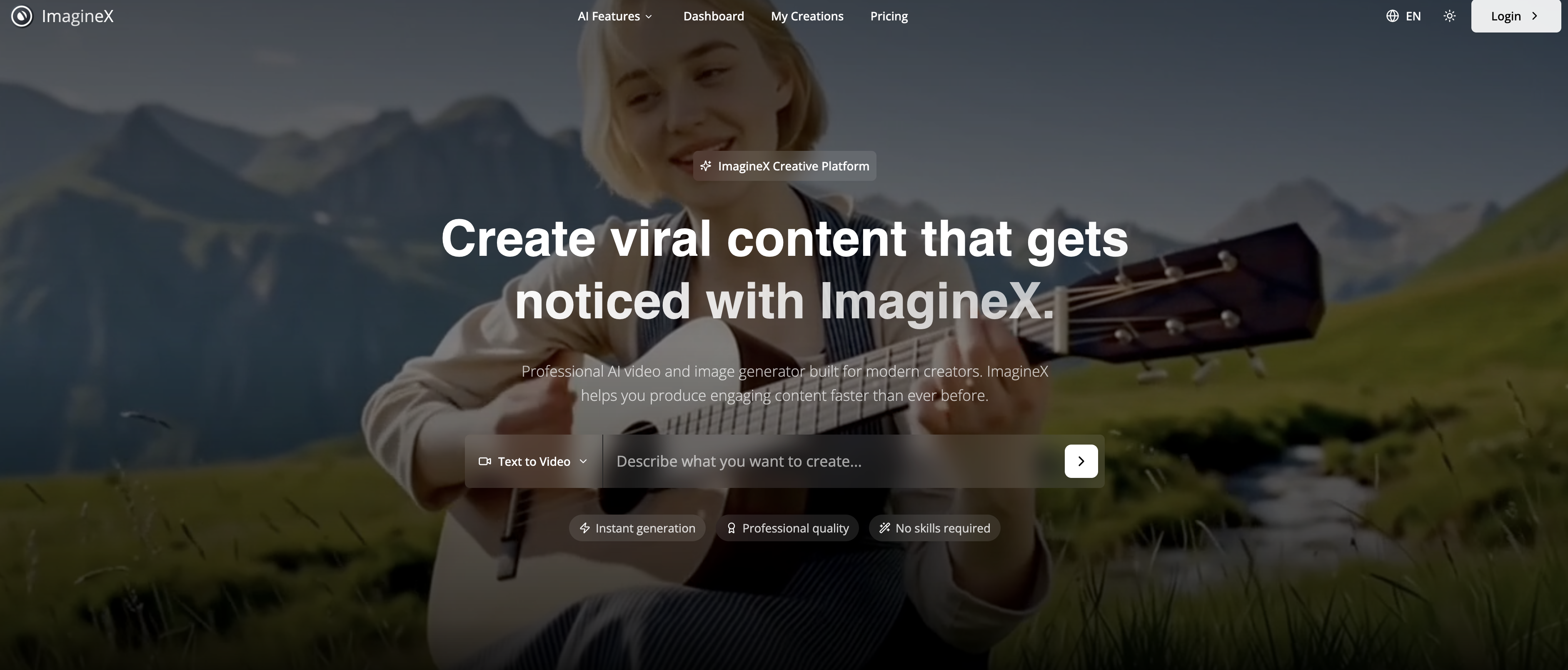 ImagineX | Image to Video - Screenshot showing the interface and features of this AI tool