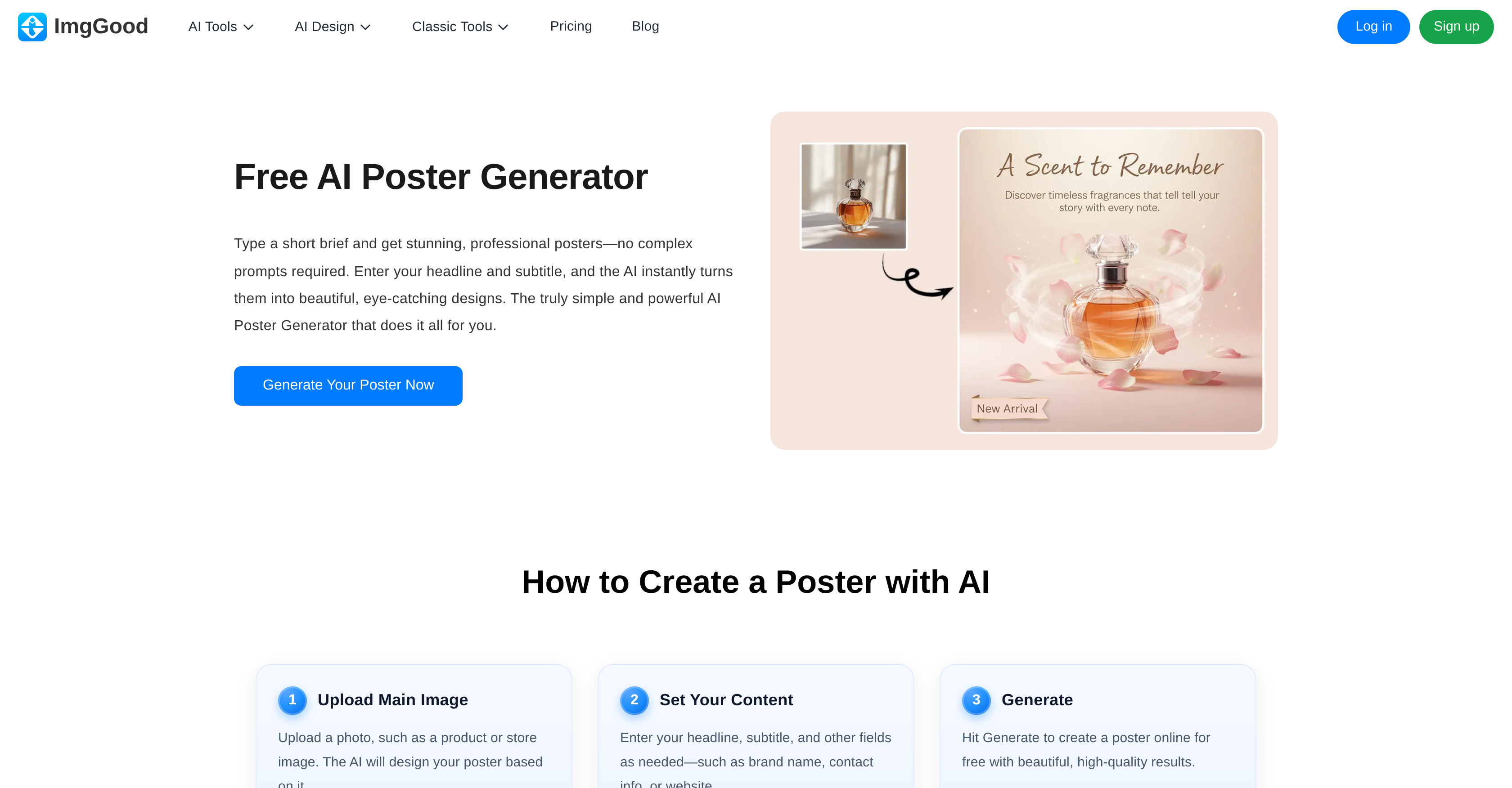 ImgGood AI | Poster Generator - Screenshot showing the interface and features of this AI tool